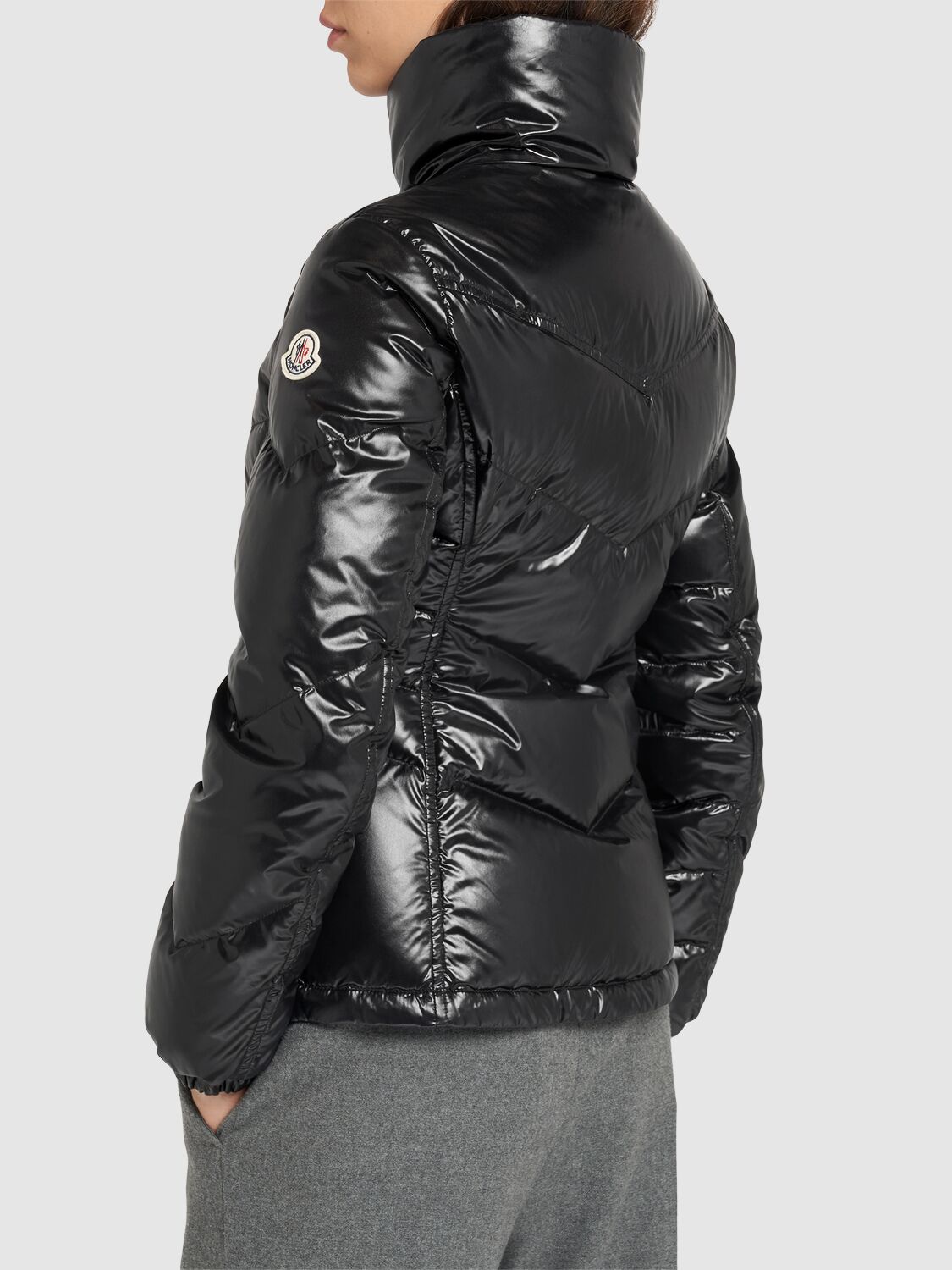 Shop Moncler Gast Nylon Laqué Down Jacket In Black