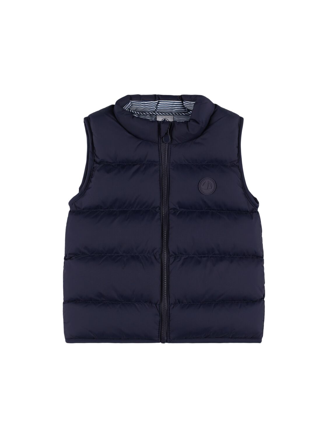 Petit Bateau Babies' Nylon Puffer Vest In Dark Blue