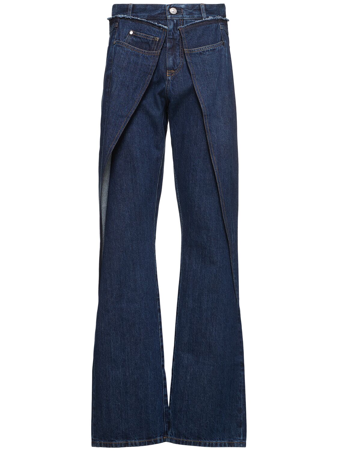 Bettter Wrap Deconstructed Straight Jeans In Navy