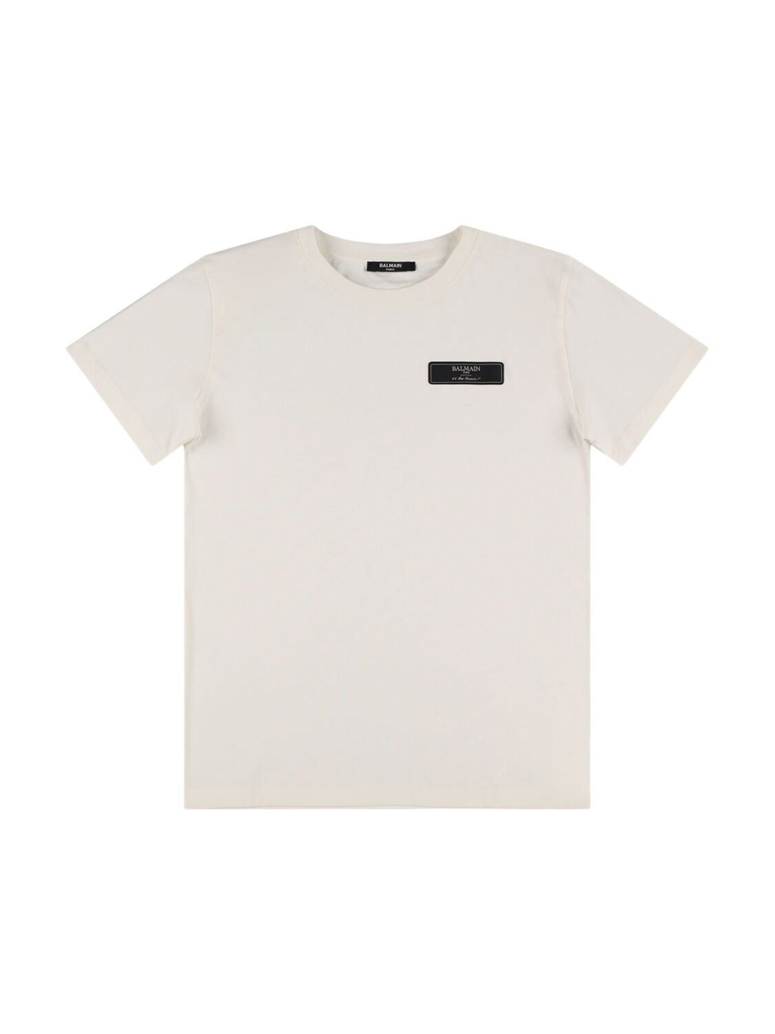 Balmain Kids' Cotton Jersey T-shirt W/ Logo In Off-white