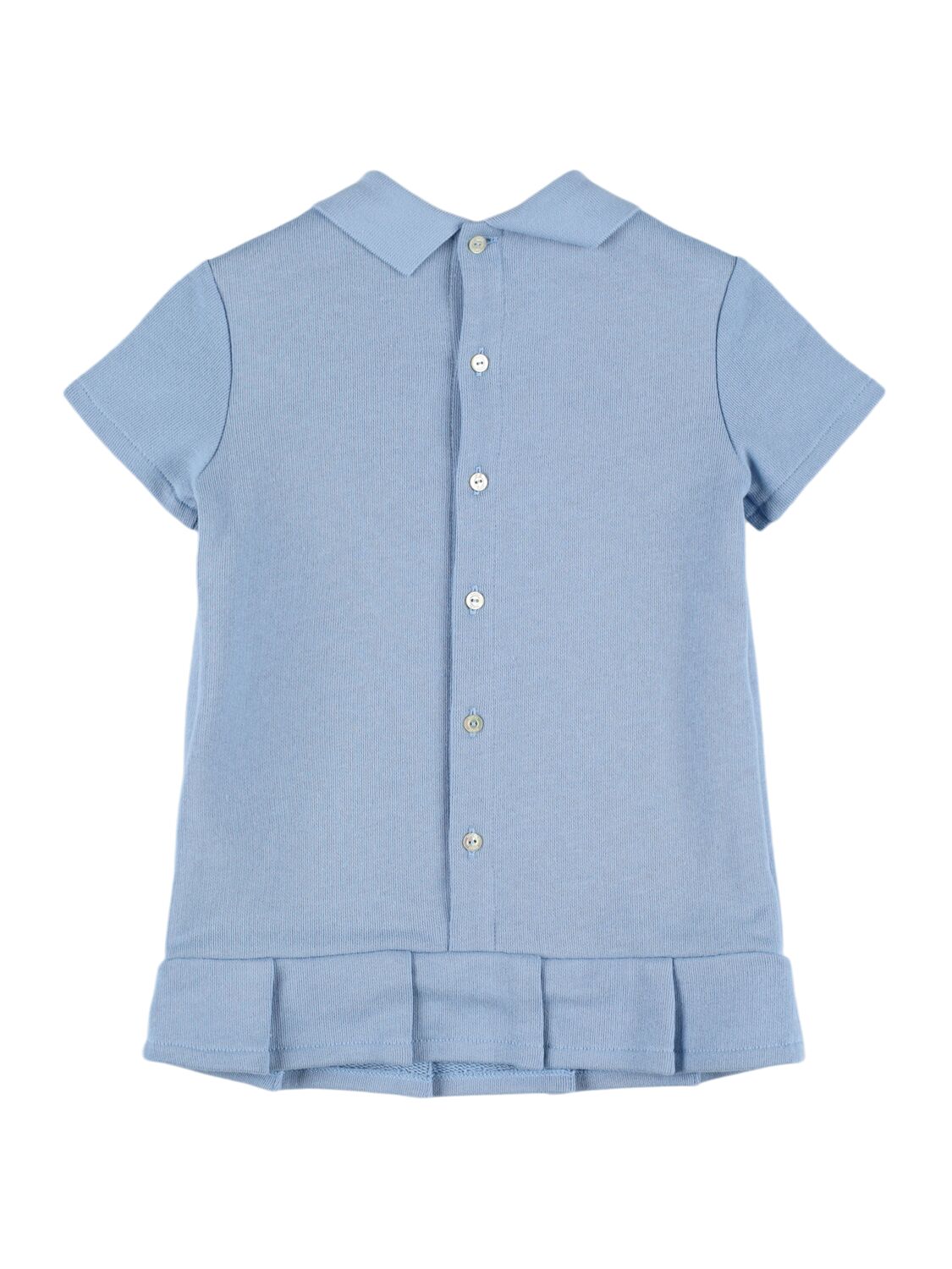 Shop Gucci Felted Cotton Jersey Dress In Sky Blue