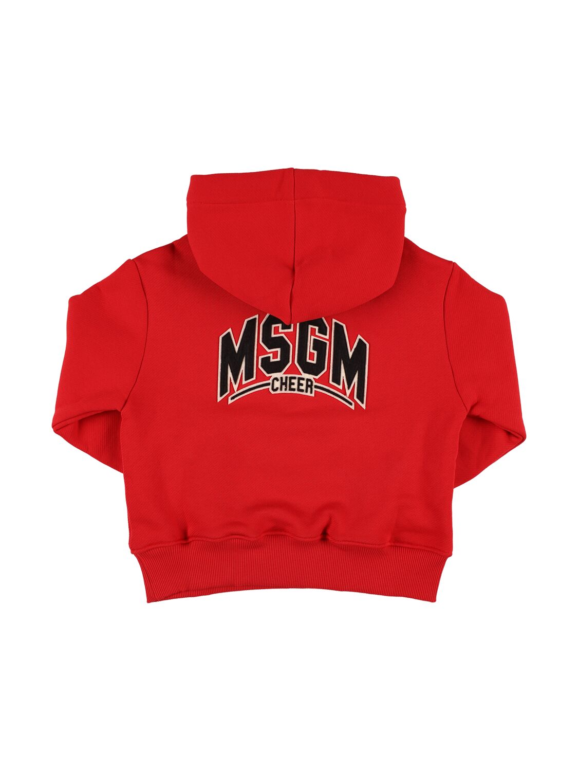 Shop Msgm Printed Cotton Sweatshirt Hoodie In Red