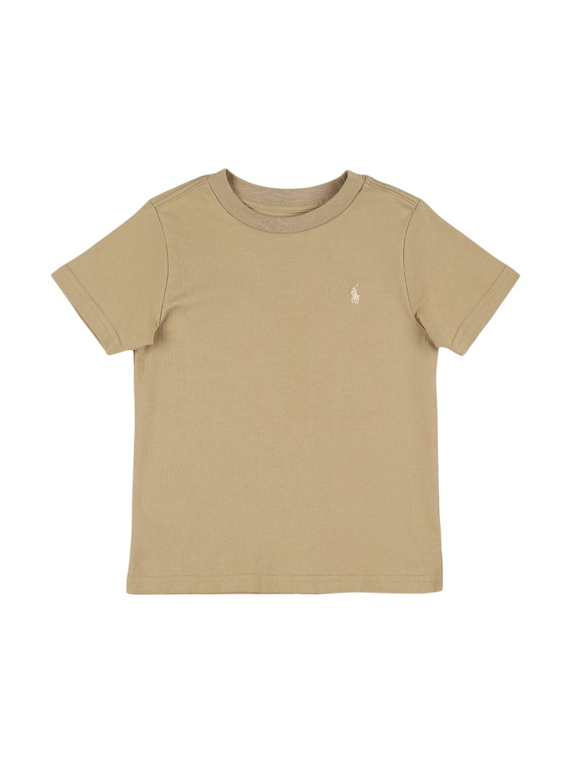 Polo Ralph Lauren Logo Embroidery Cotton Jersey T-shirt In Brown