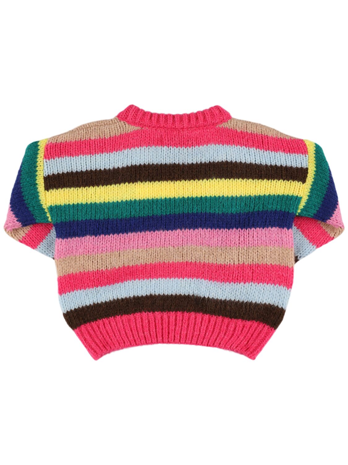 Shop The New Society Striped Acrylic Blend Knit Sweater In Fuchsia/multi