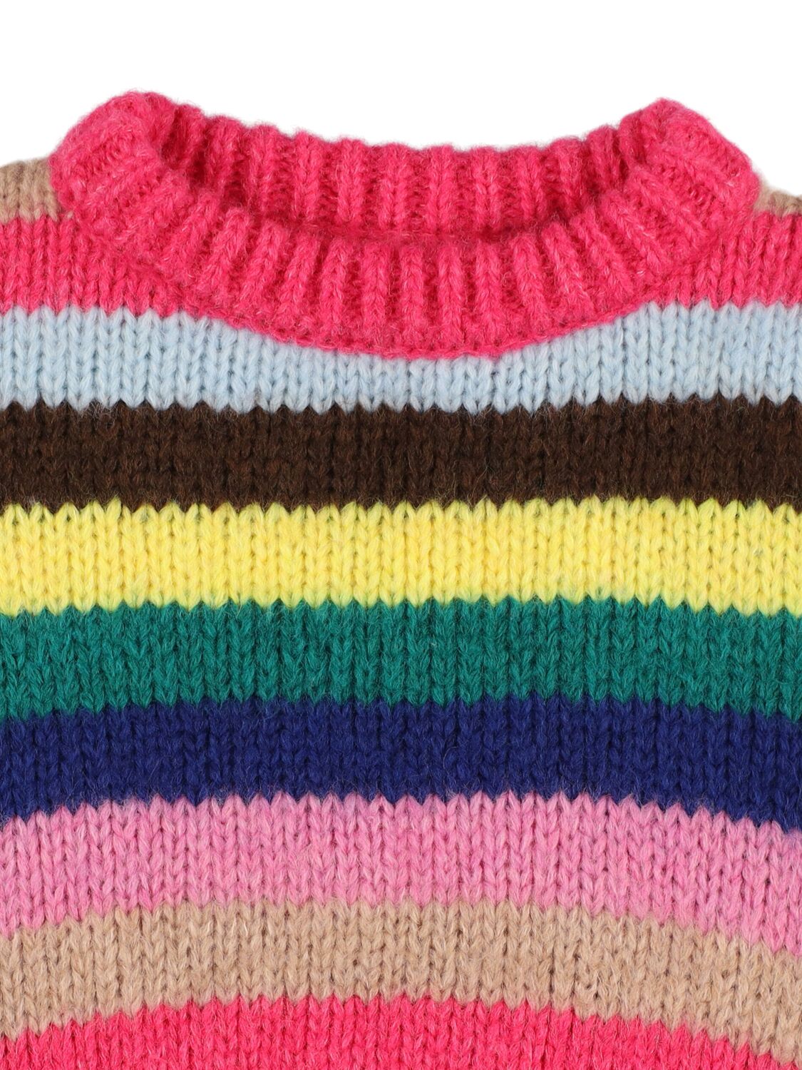 Shop The New Society Striped Acrylic Blend Knit Sweater In Fuchsia/multi