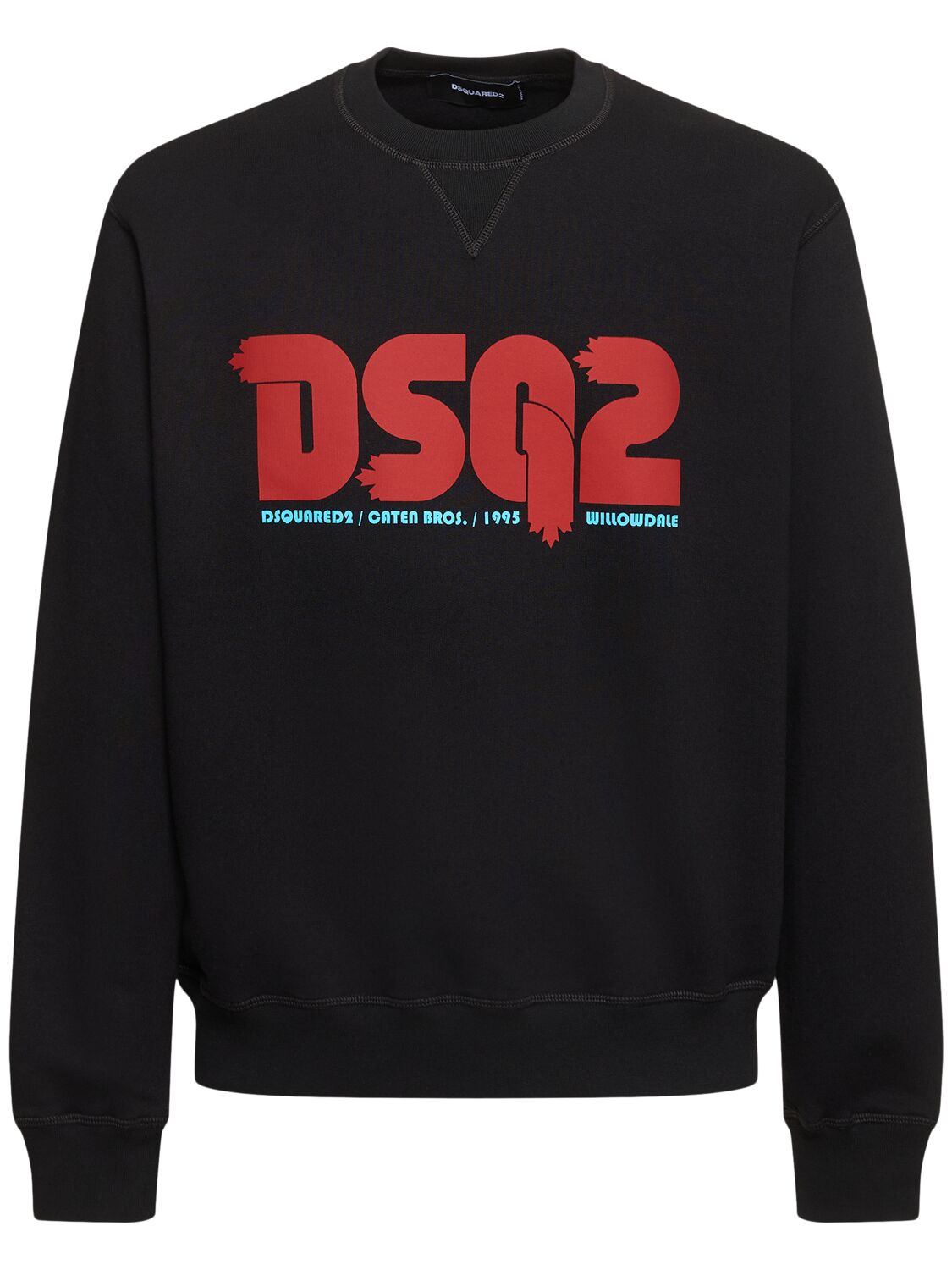 Dsquared2 Cool Fit Cotton Crew Sweatshirt In Black