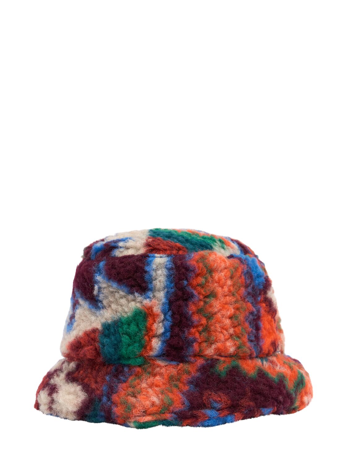 The New Society Printed Cotton Blend Teddy Bucket Hat In Multicolor