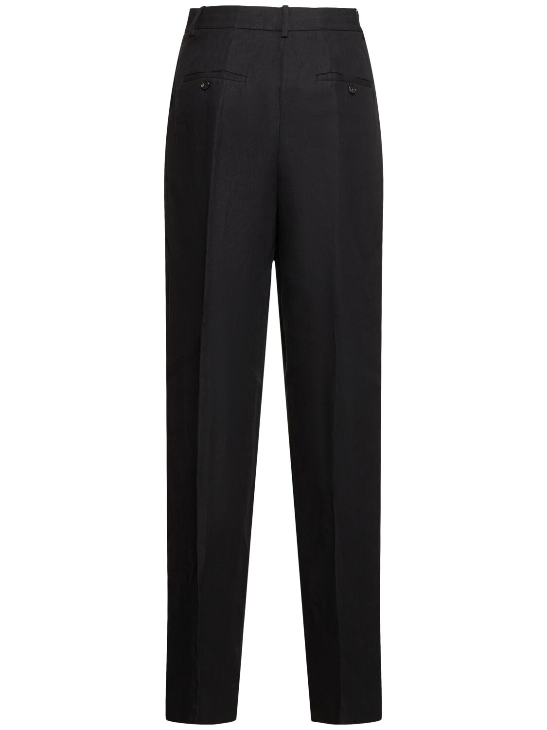 Shop Theory Pleated Linen Wide Pants In Black