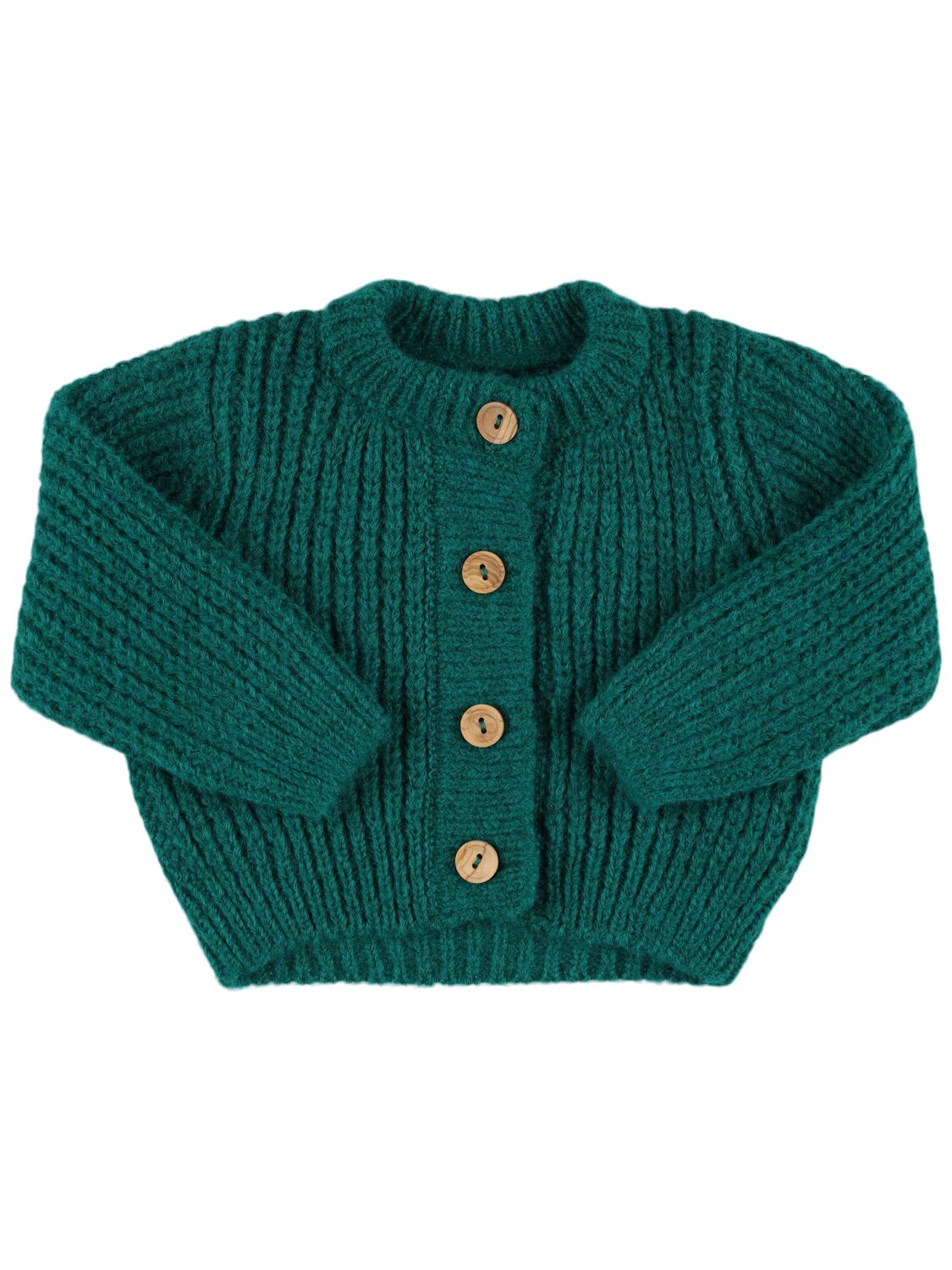 The New Society Acrylic Blend Knit Cardigan In Green