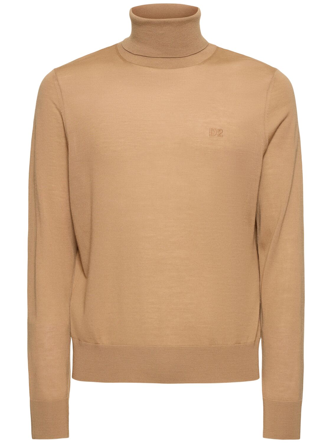 Dsquared2 Knit Wool Turtleneck In Sand