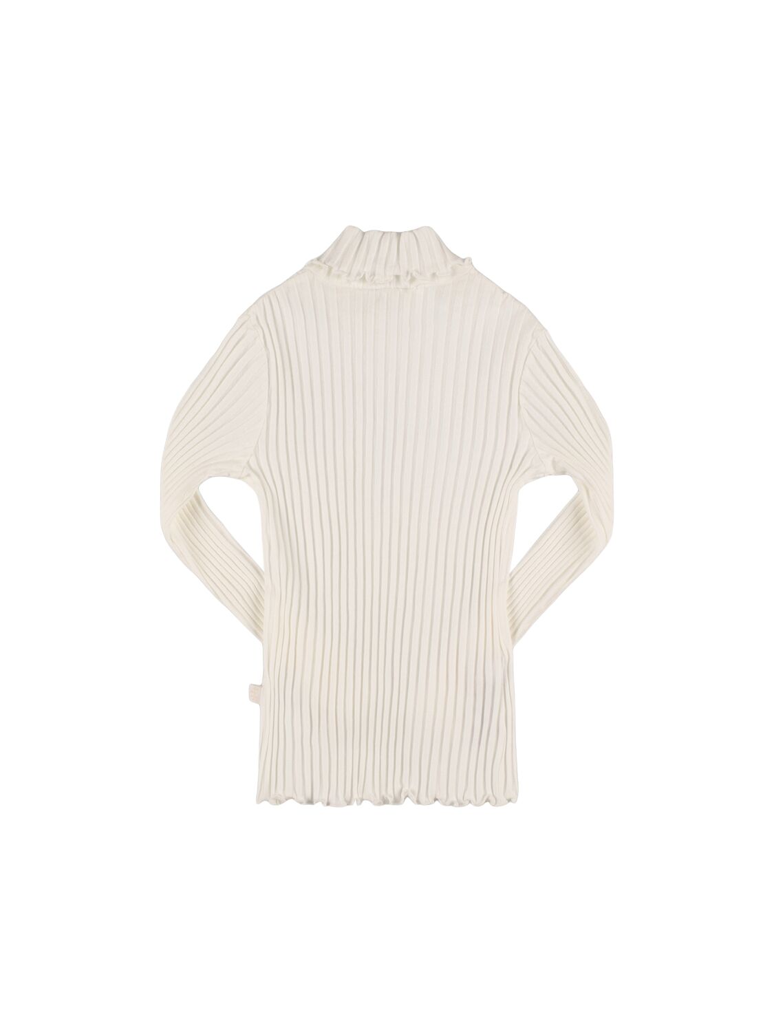 Shop Il Gufo Stretch Cotton Jersey Turtleneck T-shirt In Off White