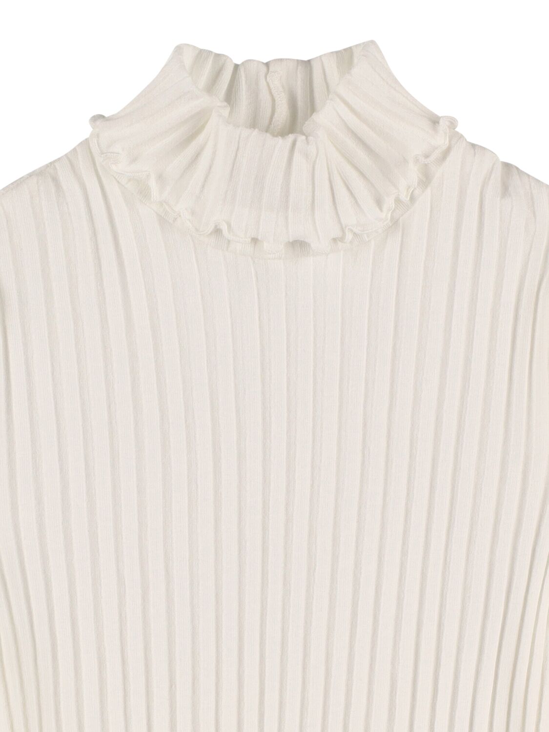 Shop Il Gufo Stretch Cotton Jersey Turtleneck T-shirt In Off White