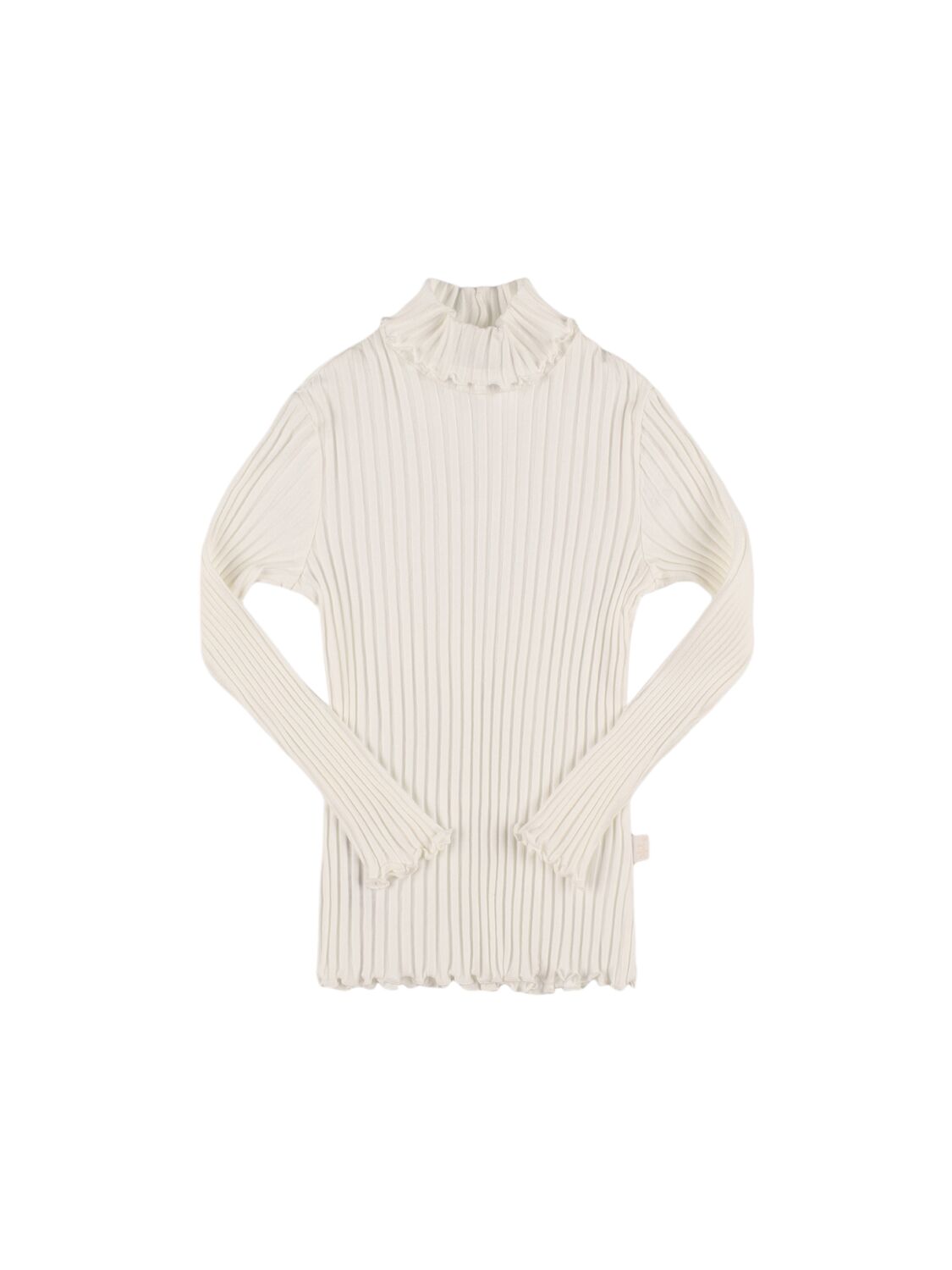 Il Gufo Stretch Cotton Jersey Turtleneck T-shirt In Off White