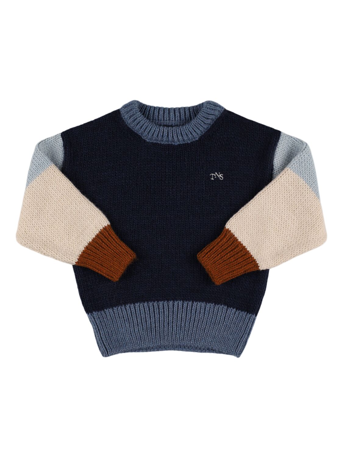 The New Society Striped Poly Blend Knit Sweater In Blue/multi