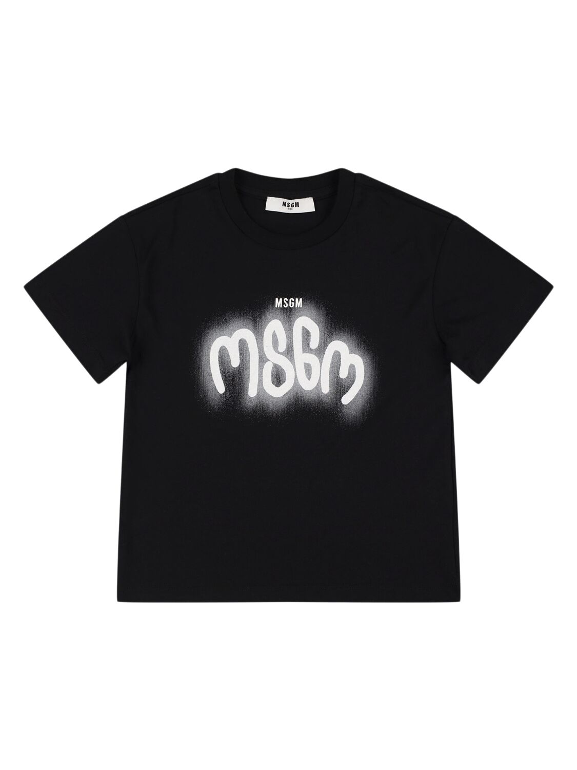 Msgm Printed Cotton Jersey T-shirt In Black