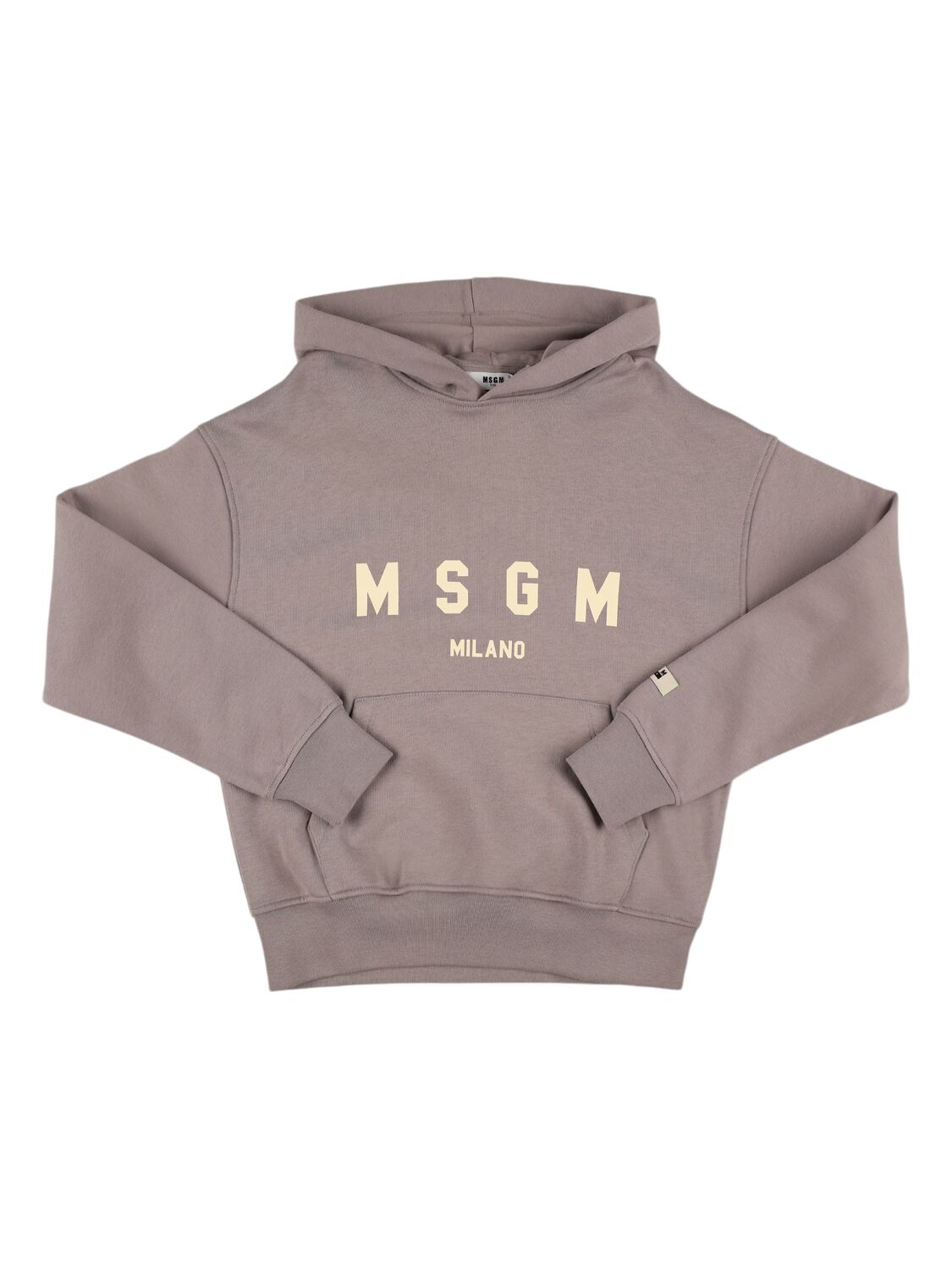 Msgm Printed Cotton Sweatshirt In Beige