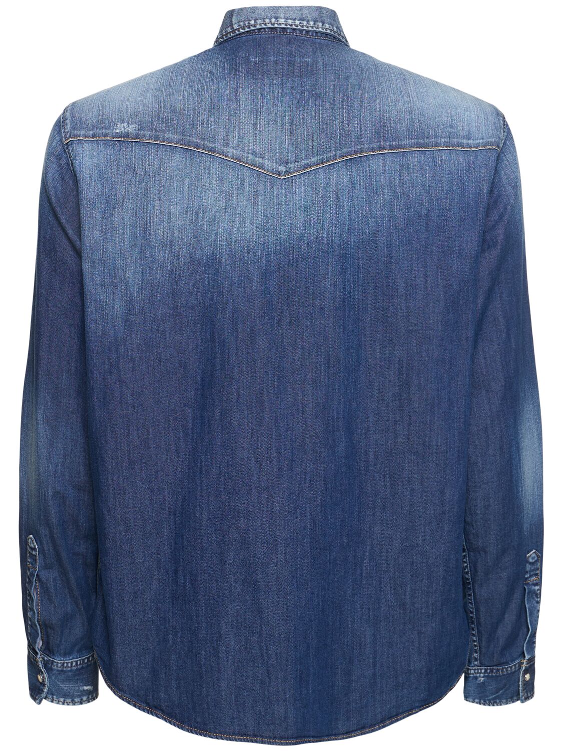 Shop Dsquared2 Icon Western Denim Shirt In Navy