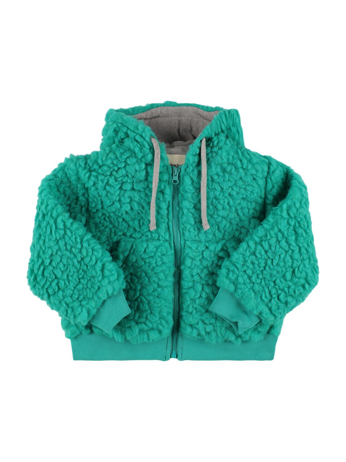 The New Society Wool Blend Teddy Jacket In Green