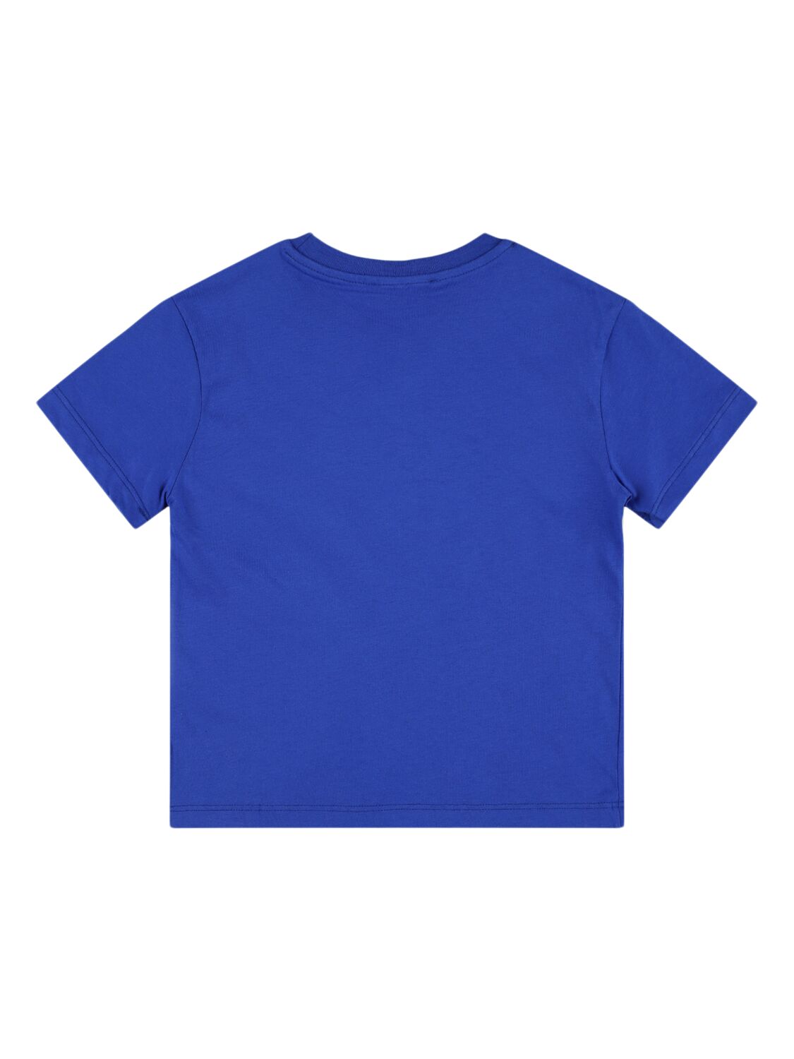 Shop Msgm Printed Cotton Jersey T-shirt In Blue