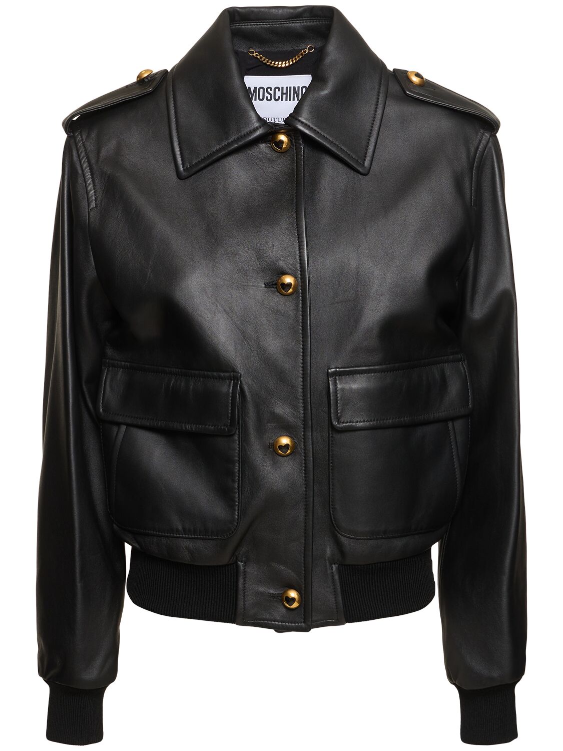 Gold Heart Leather Jacket