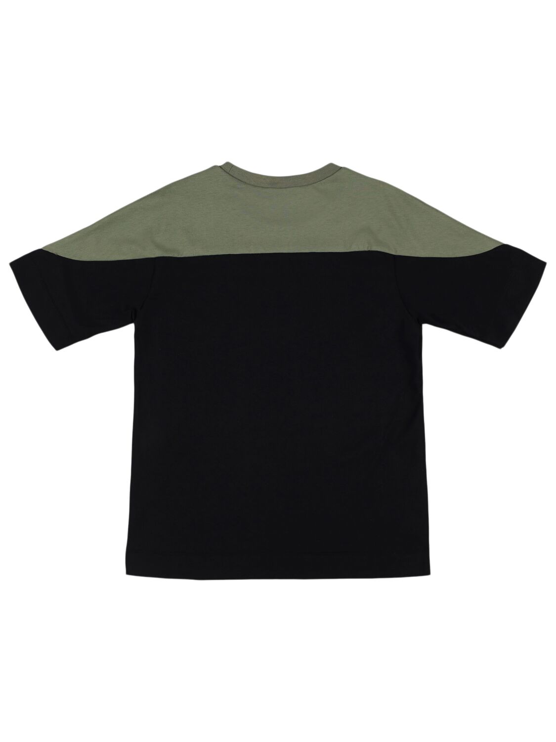 Shop Marni Junior Cotton Jersey T-shirt W/logo In Black/green