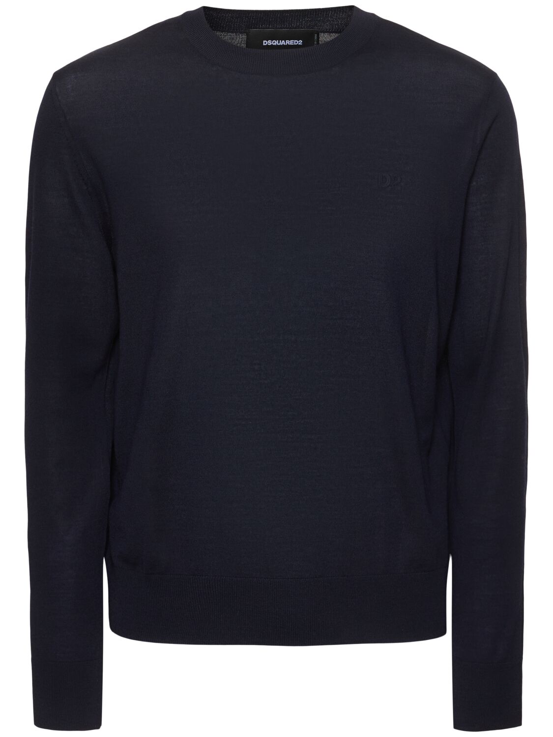 Dsquared2 Crewneck Wool Sweater In Navy