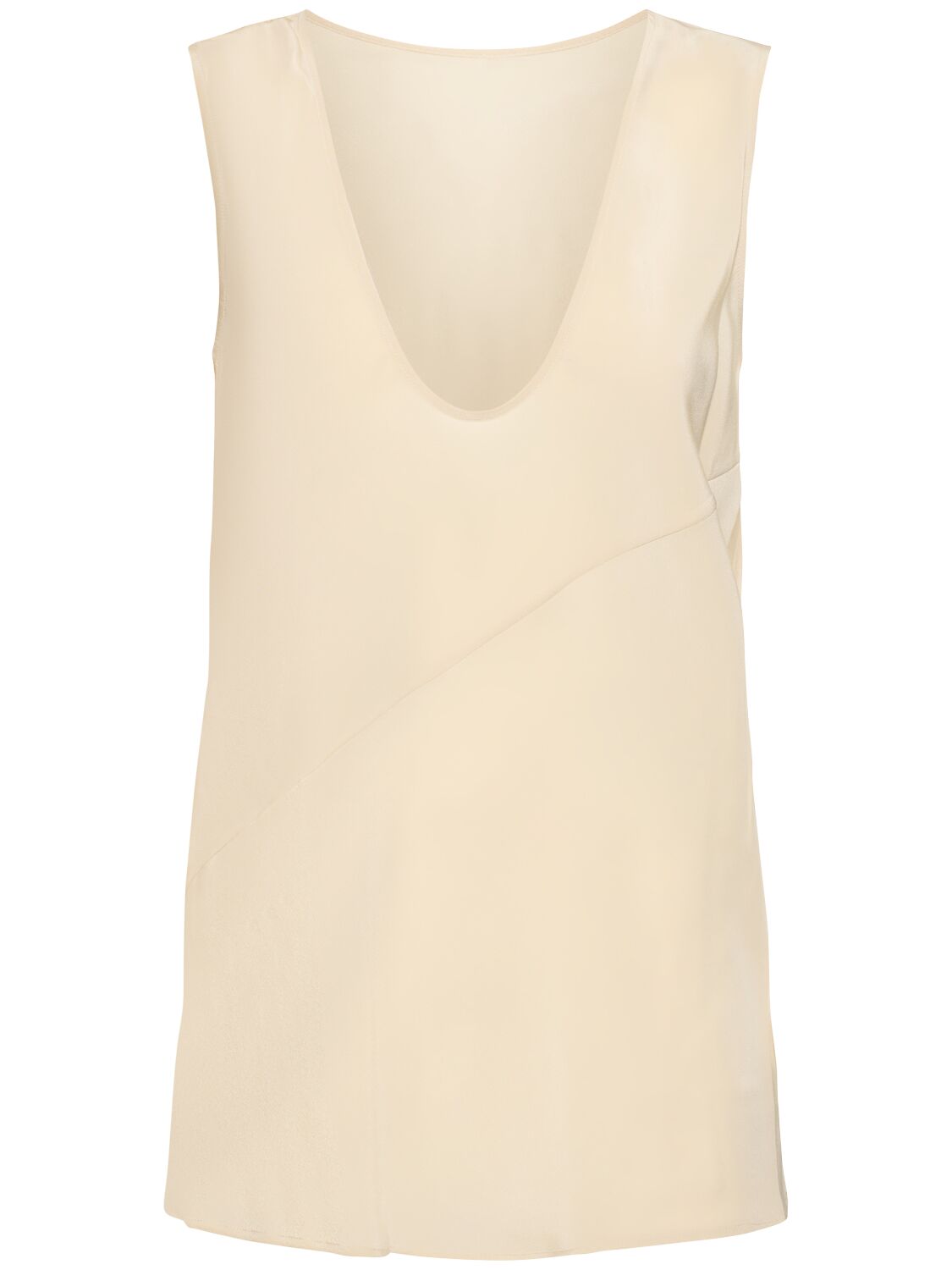 Shop Helmut Lang Silk Tank Top W/scarf In Ivory