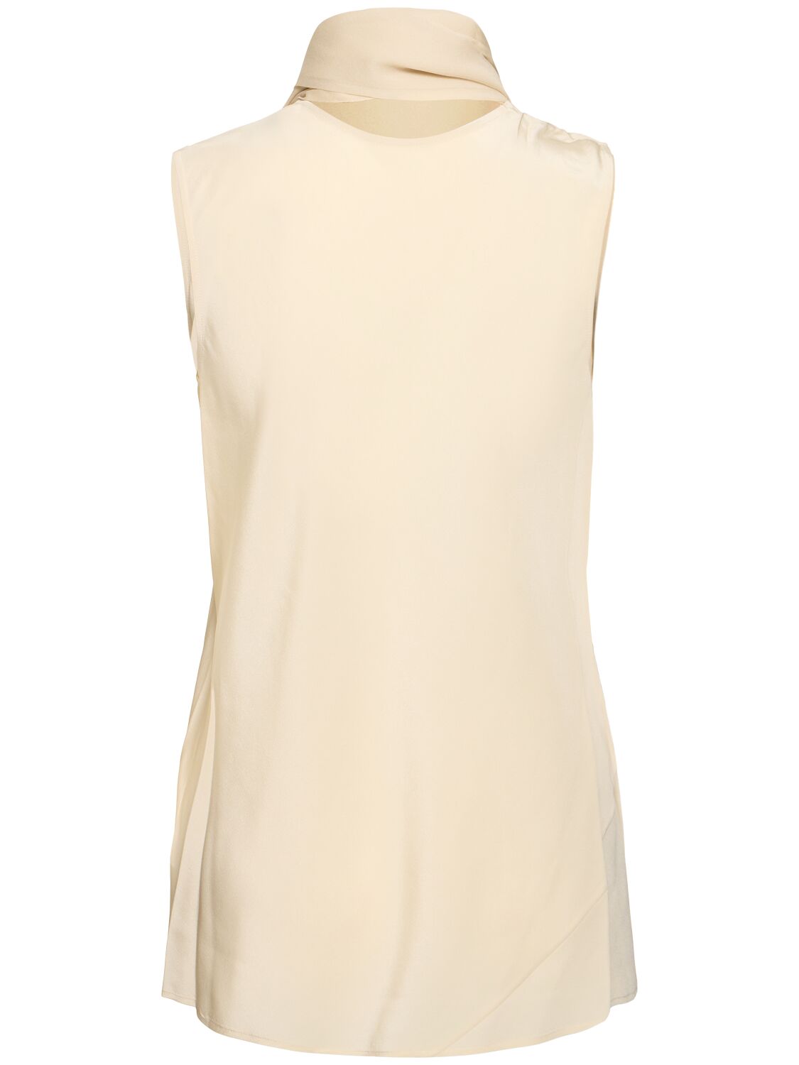 Shop Helmut Lang Silk Tank Top W/scarf In Ivory