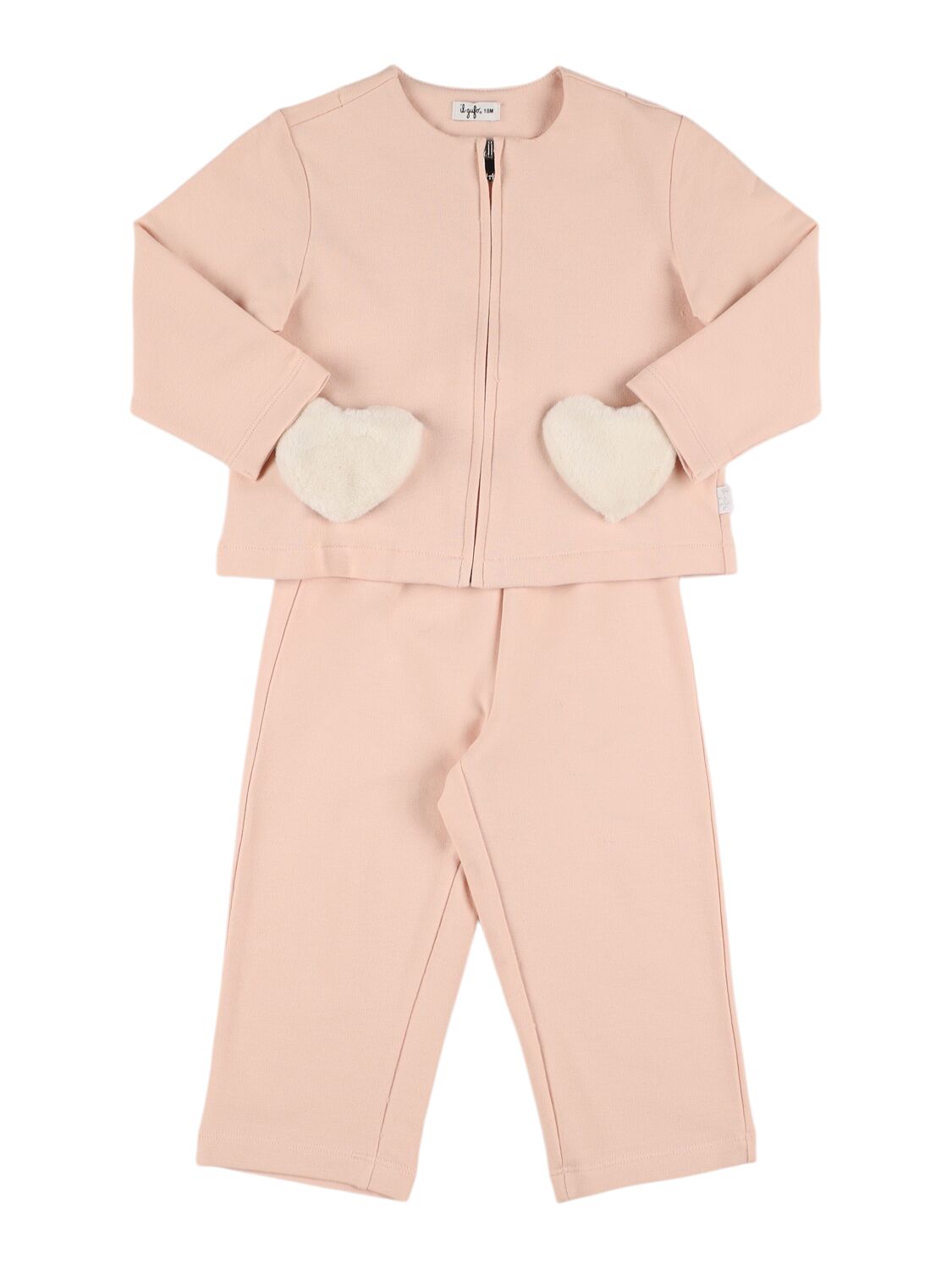 Il Gufo Stretch Cotton Jersey Sweatshirt & Pants In Pink