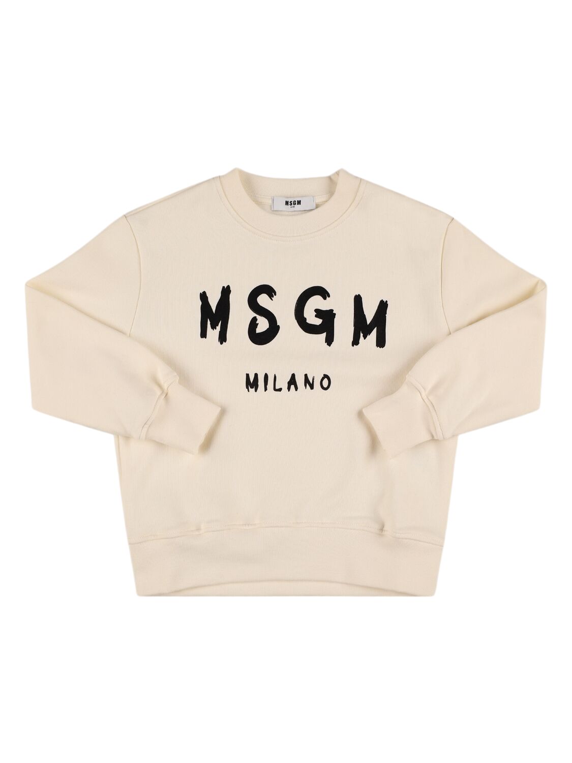 Msgm Printed Cotton Sweatshirt In White