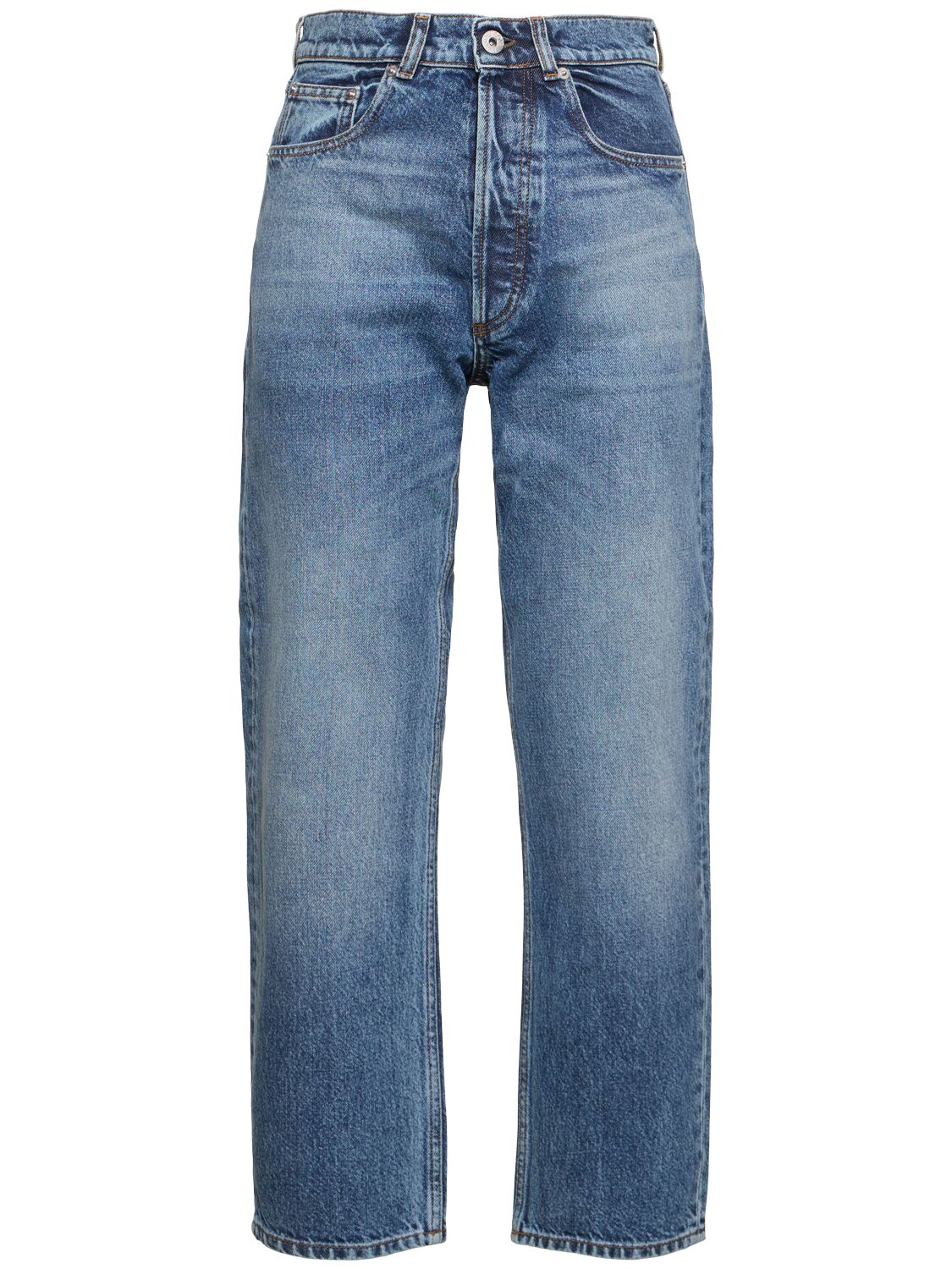 Denim Cropped Straight Jeans