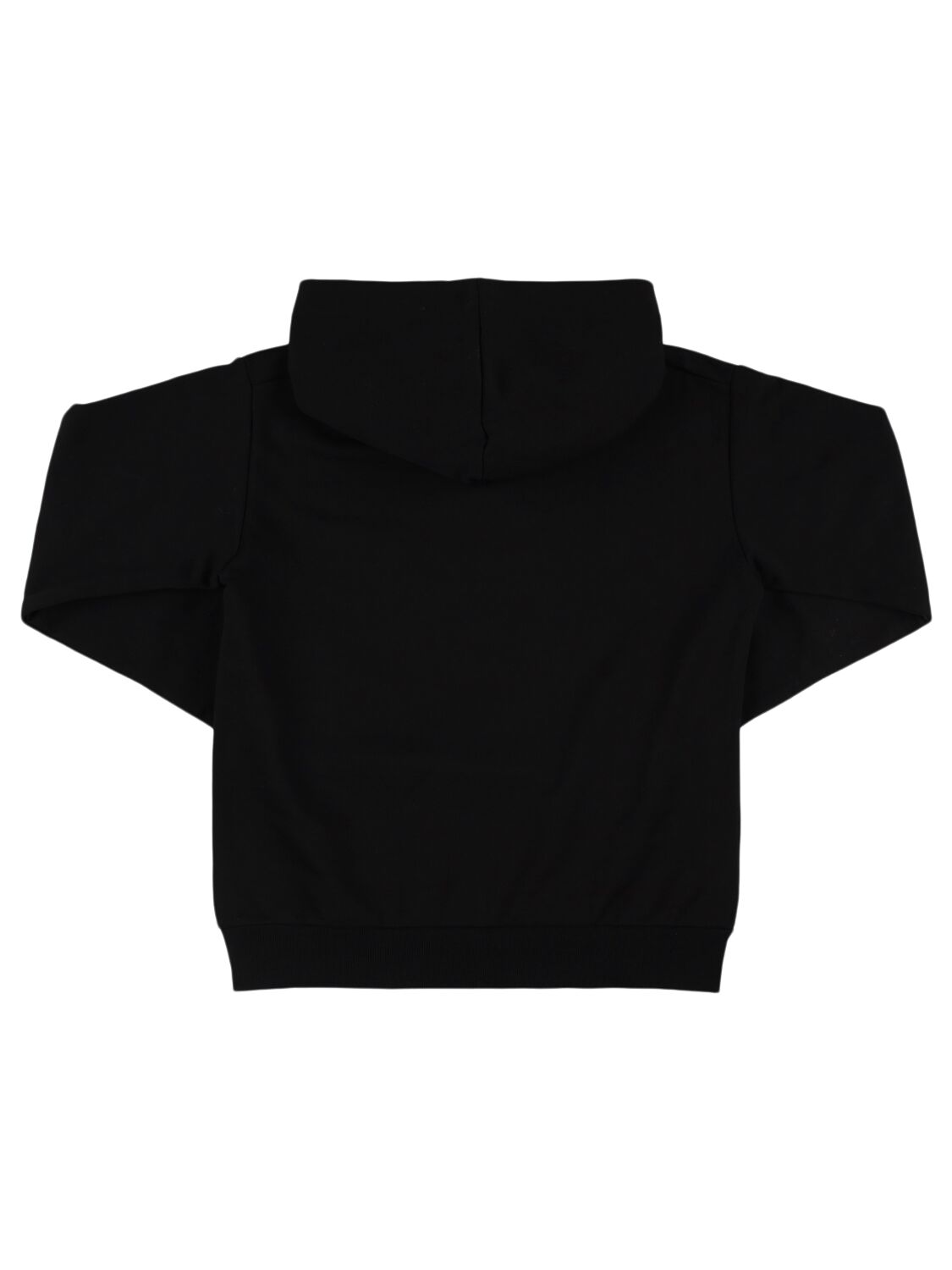 Shop Marni Junior Logo Embroidery Cotton Hoodie In Black