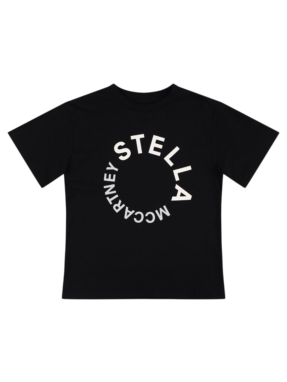 Stella Mccartney Printed Cotton Jersey T-shirt In Black