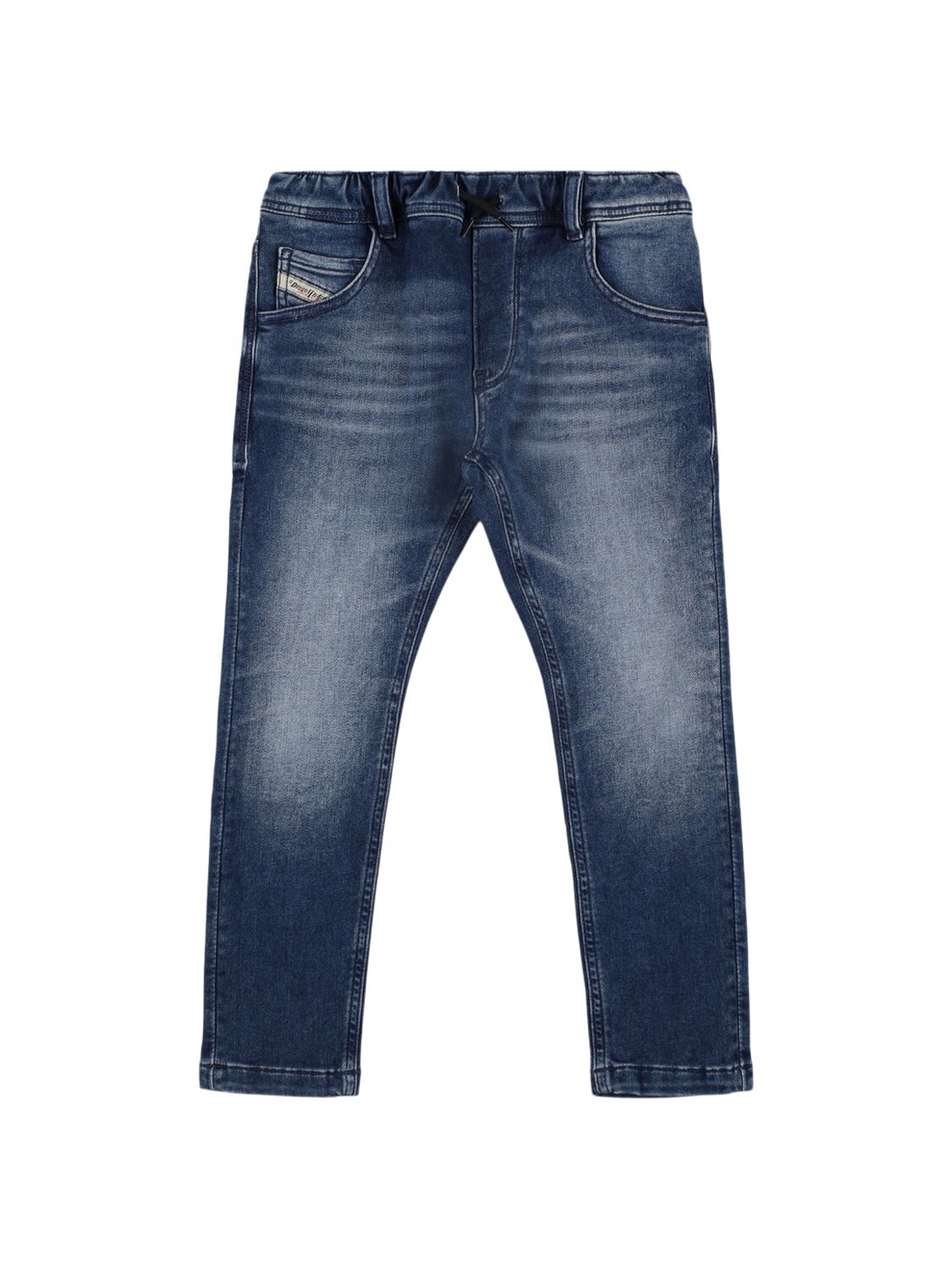 Diesel Stonewashed Stretch Cotton Jeans In Dark Blue