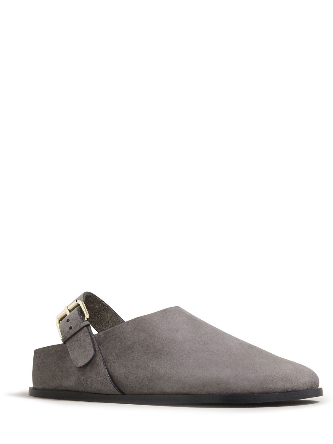 Shop A.emery 20mm Louis Suede Clogs In Grey