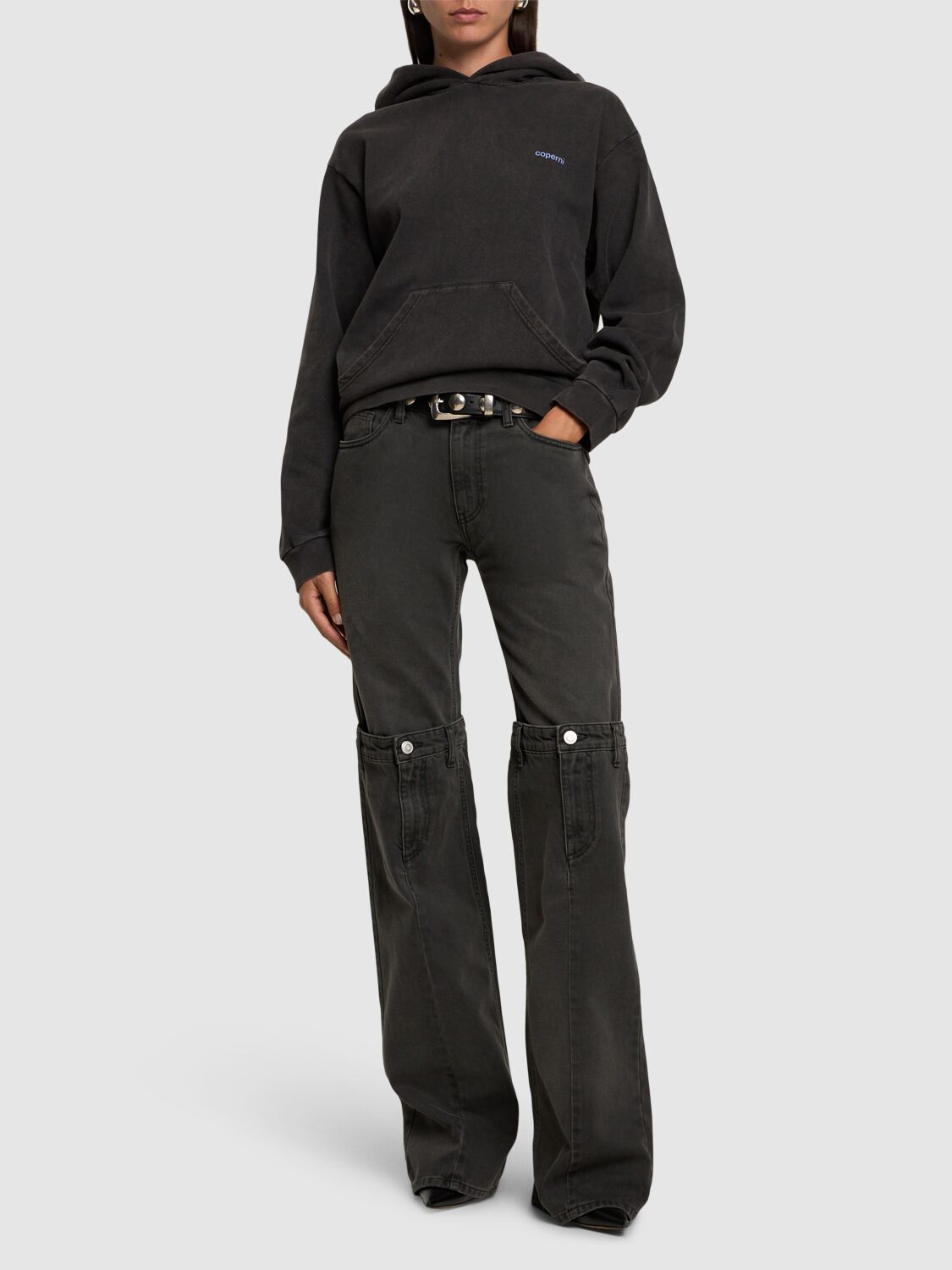 COPERNI OPEN KNEE STRAIGHT LOW RISE JEANS 