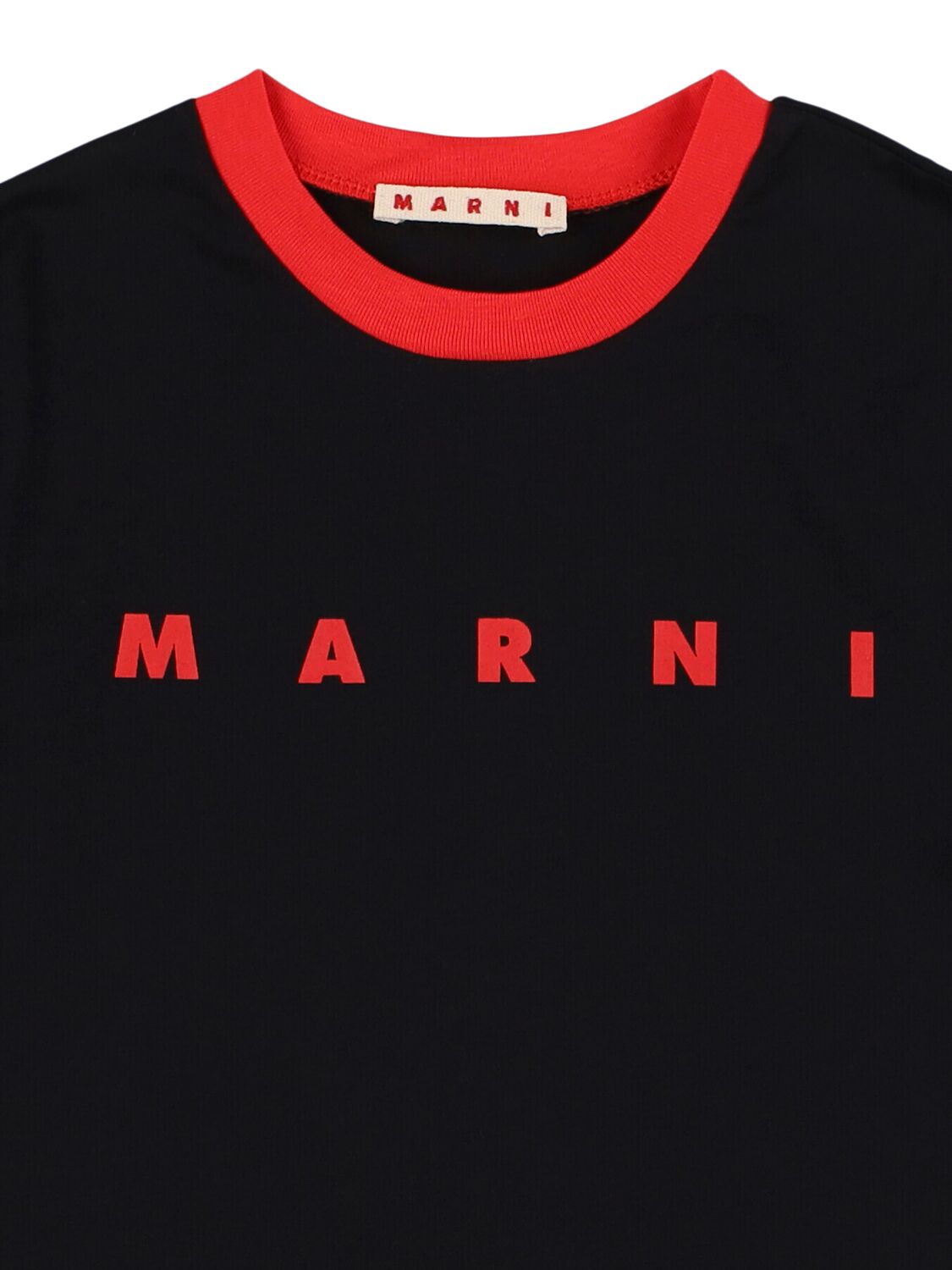 Shop Marni Junior Logo Cotton Jersey T-shirt In Black