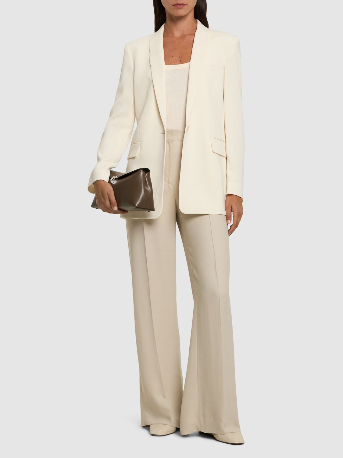 Shop Theory Crepe Blazer In Cream