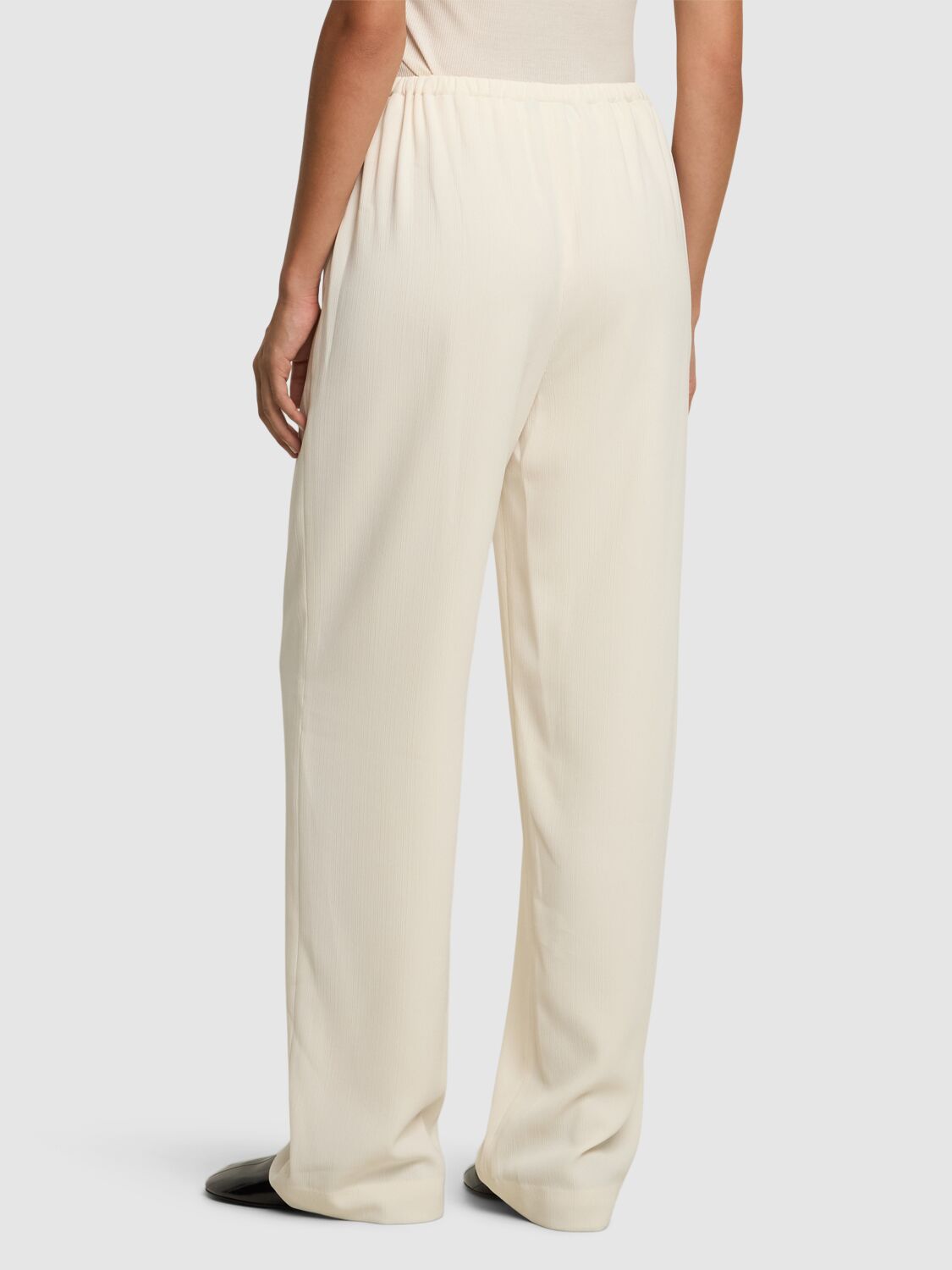 Shop Theory Double Pleated Straight Pants In White