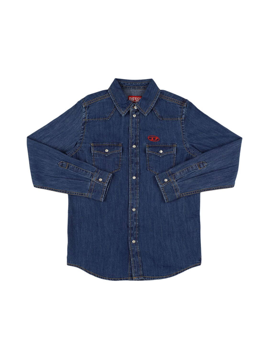 Diesel D-vega Denim Shirt In Dark Blue