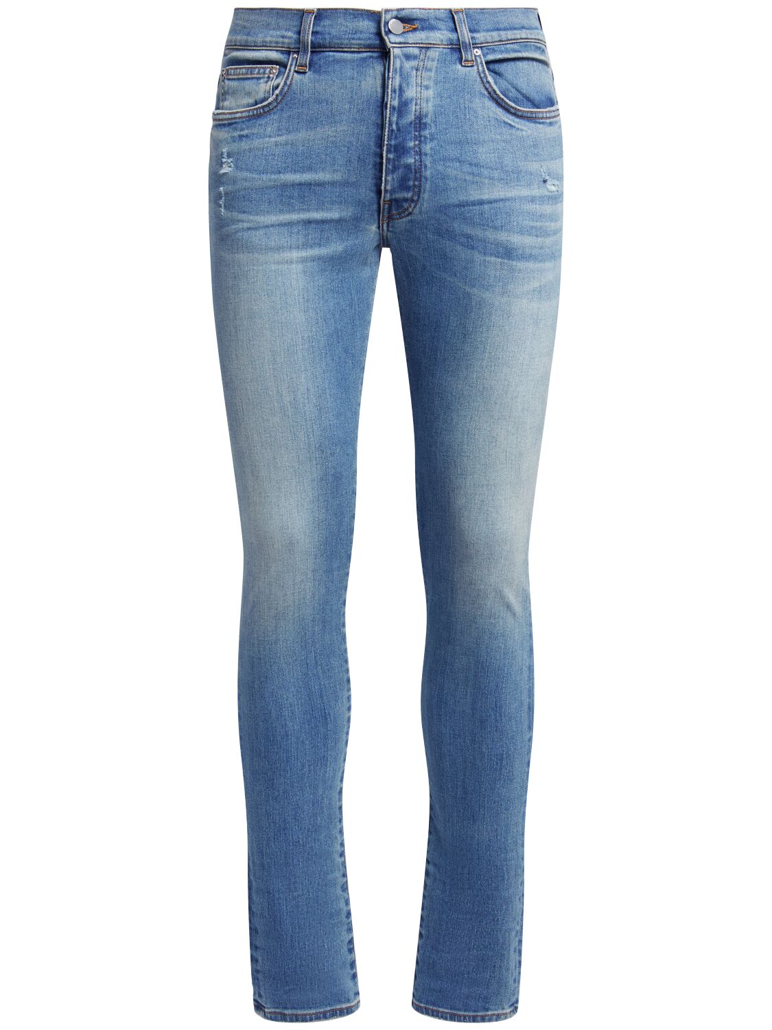 Amiri 15cm Stack Cotton Denim Jeans In Dark Indigo