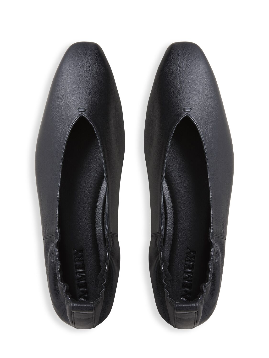 Shop A.emery 10mm Brie Leather Ballerina Flats In Black