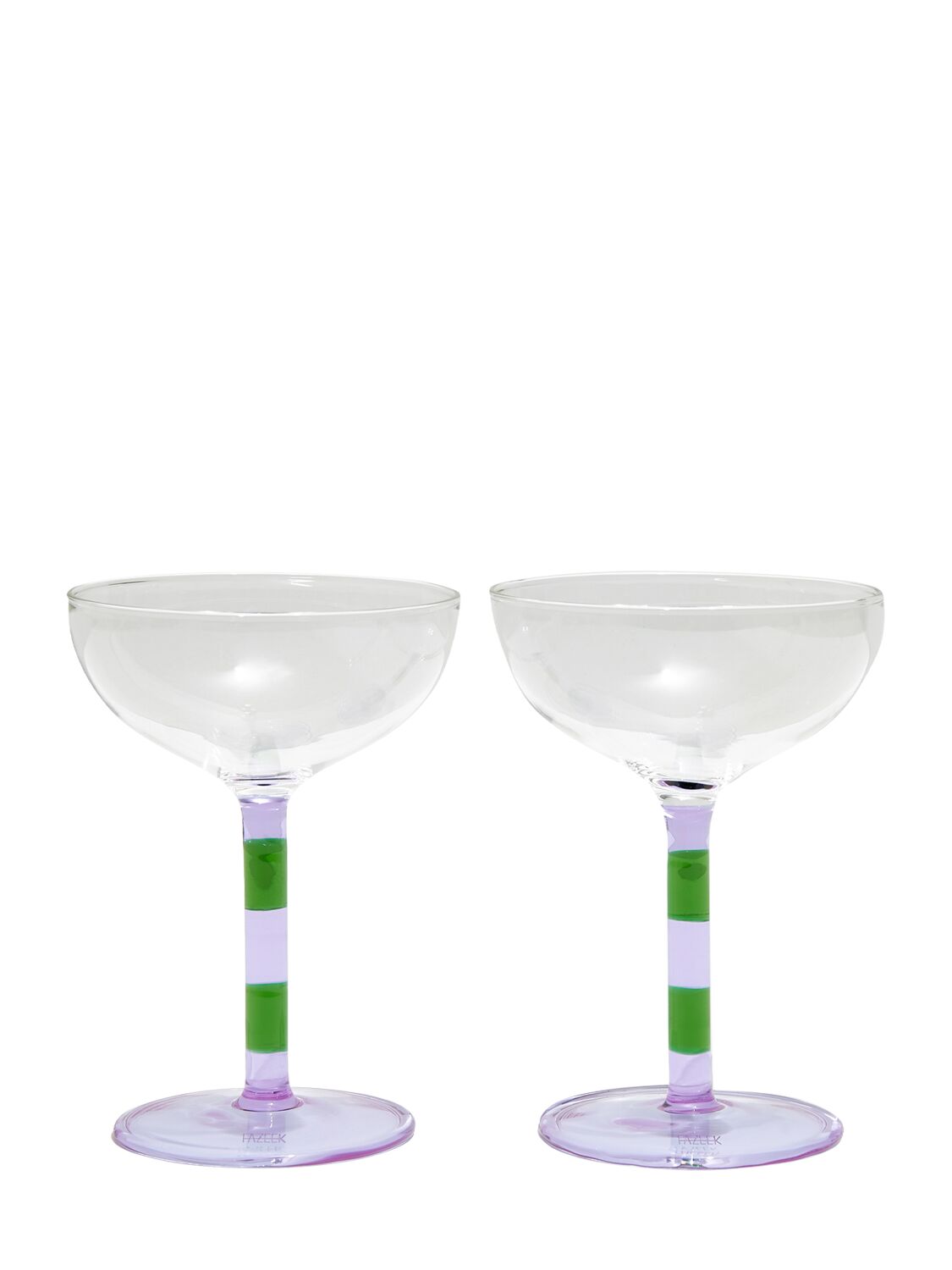 Fazeek Set Of 2 Striped Coupes In 透明