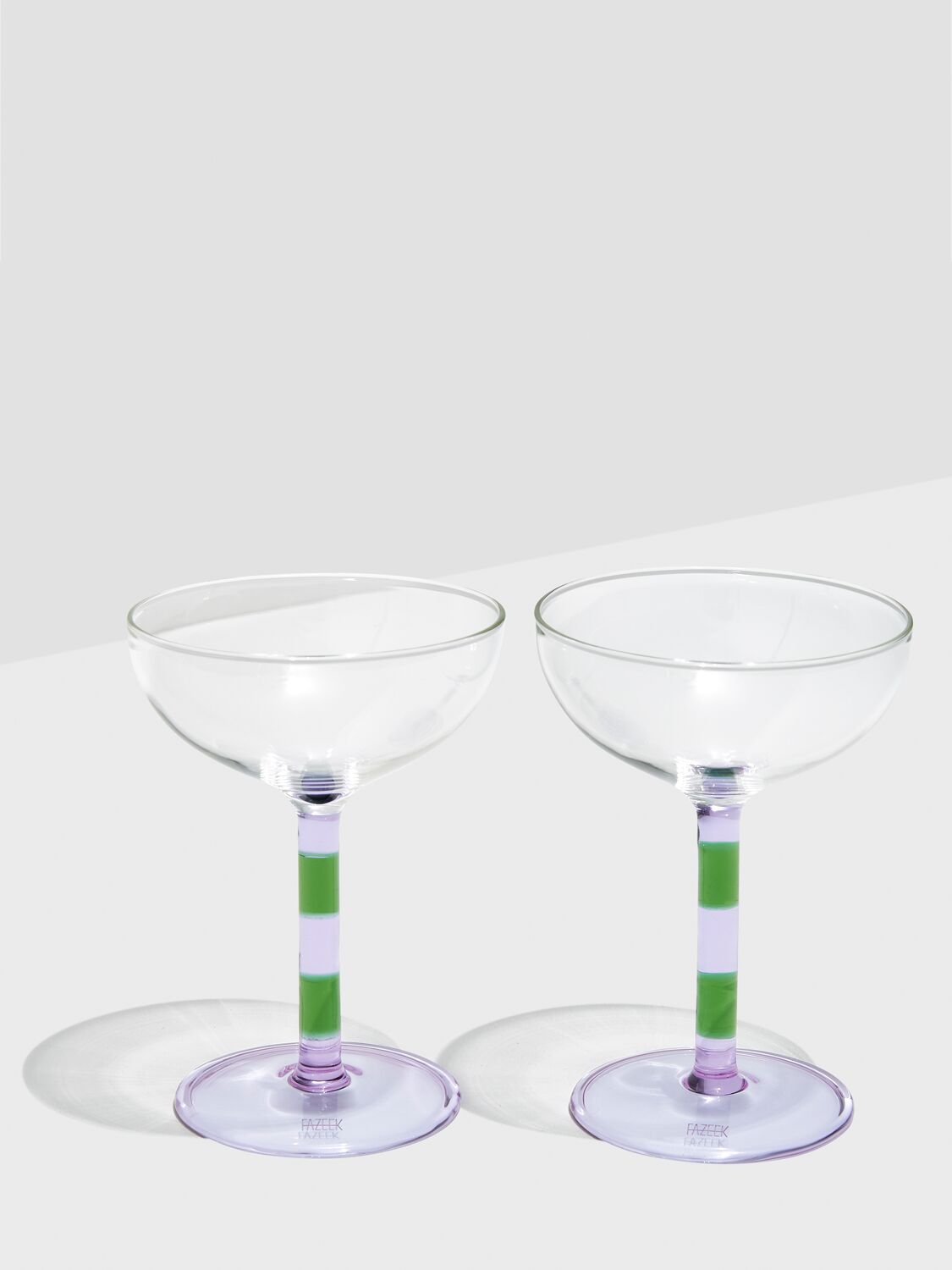 Shop Fazeek Set Of 2 Striped Coupes In 透明