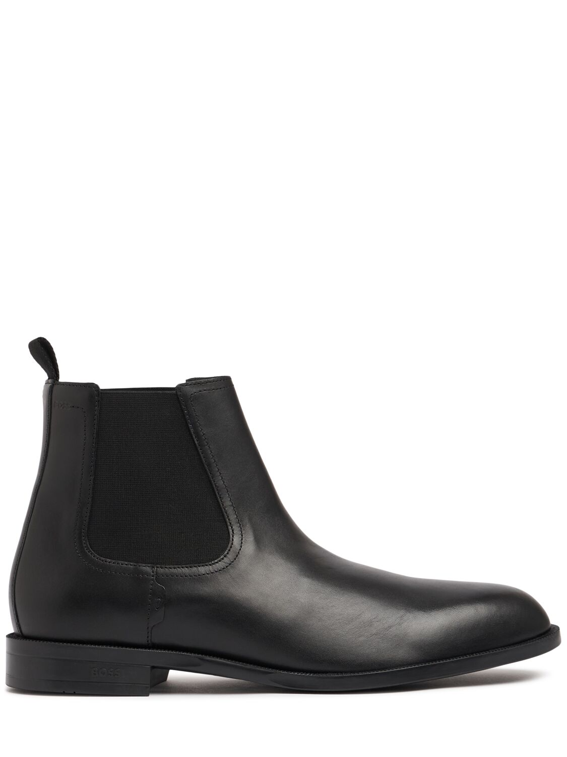 Shop Hugo Boss Tayil Leather Chelsea Boots In Black