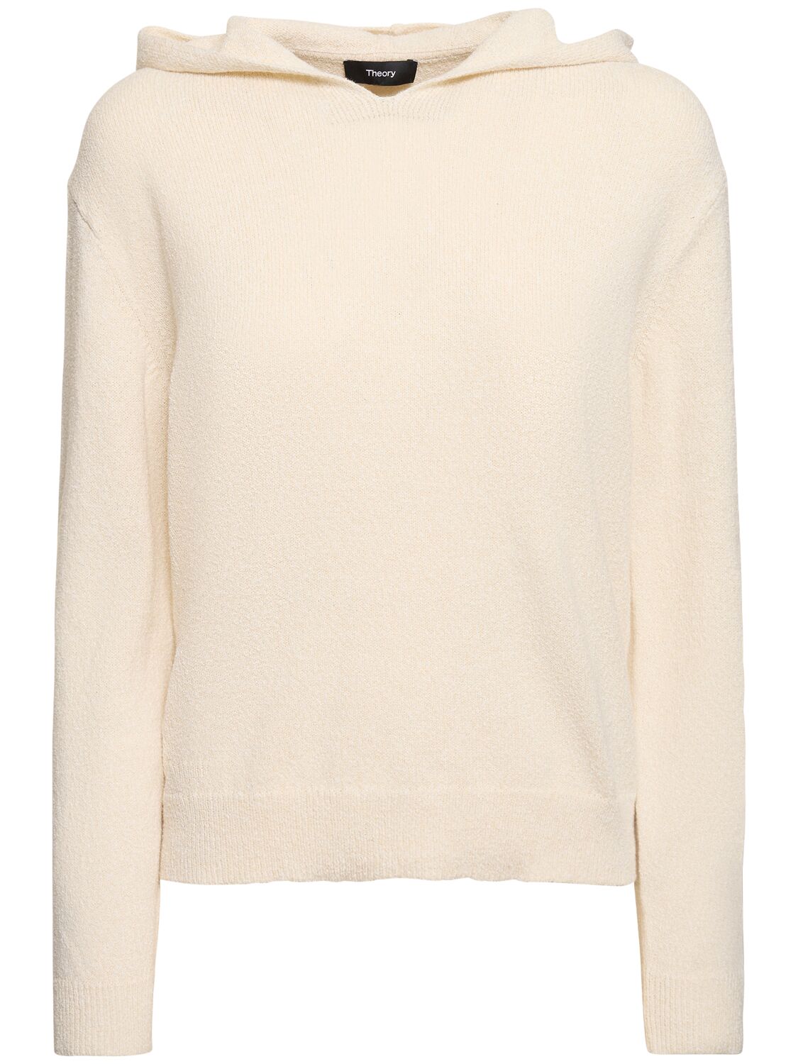 Theory Pima Cotton Hooded Sweatshirt In Cream