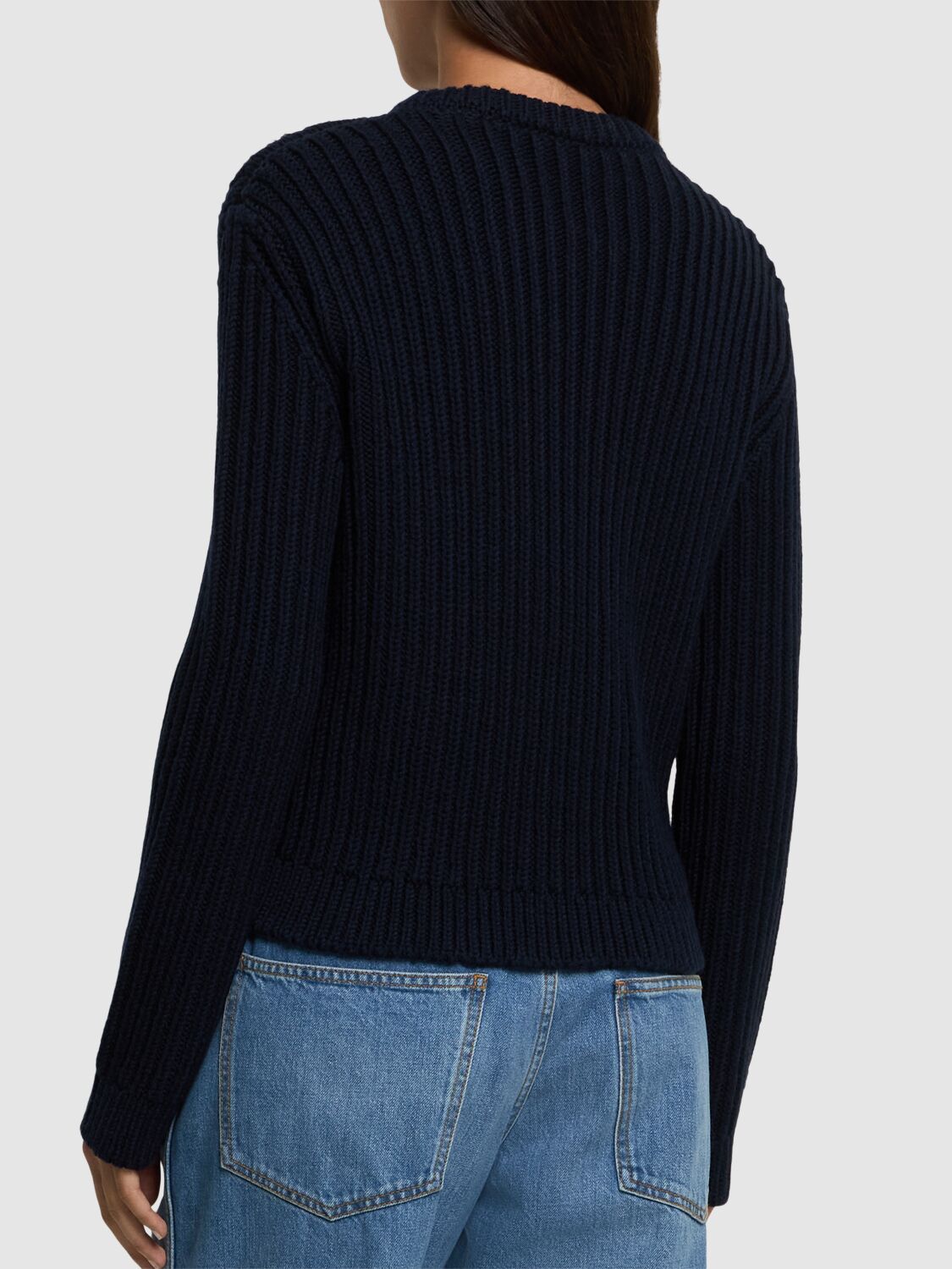 Shop Gucci Wool Sweater In Navy/white