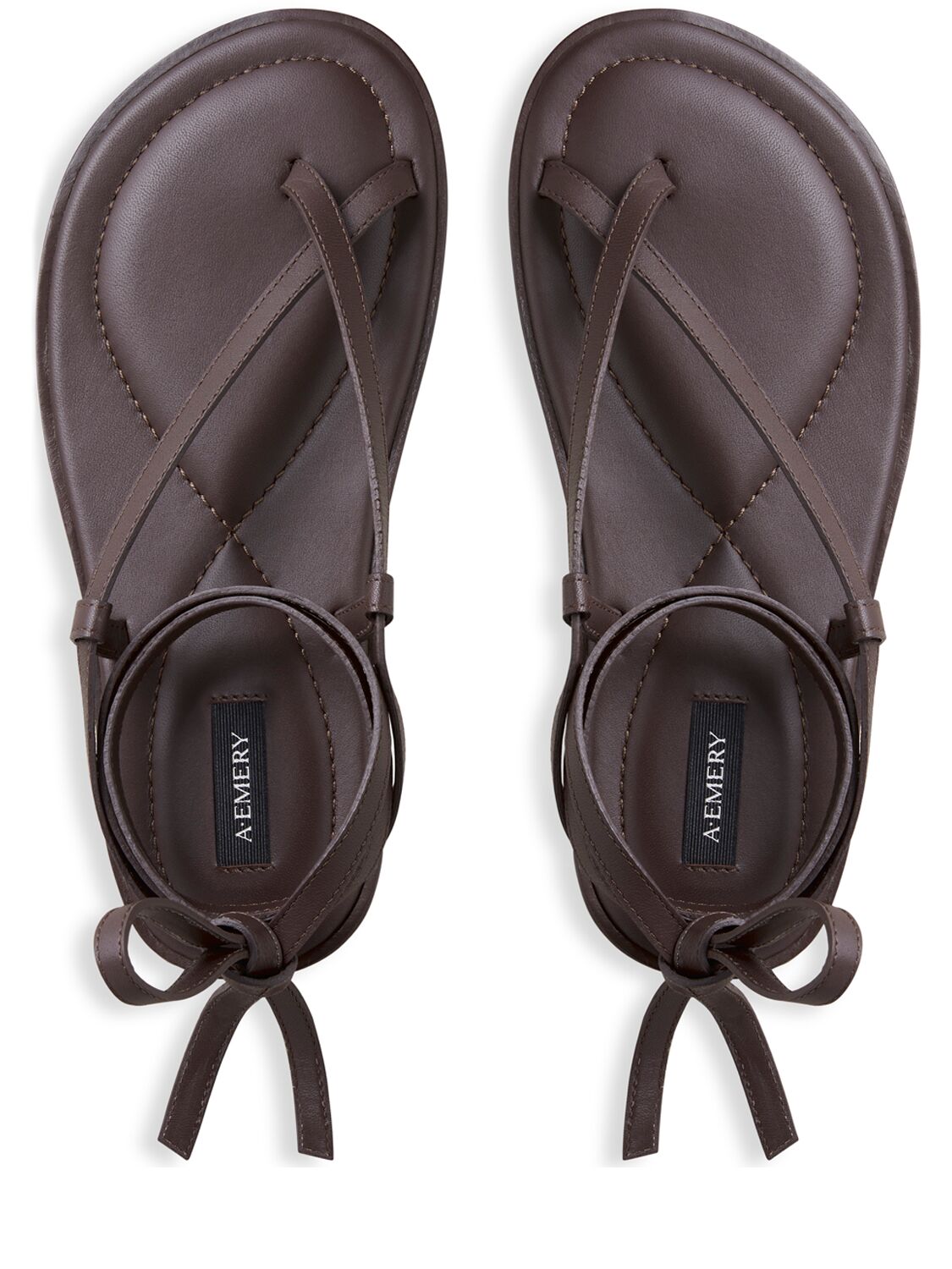 Shop A.emery 10mm Elliot Leather Sandals In Brown