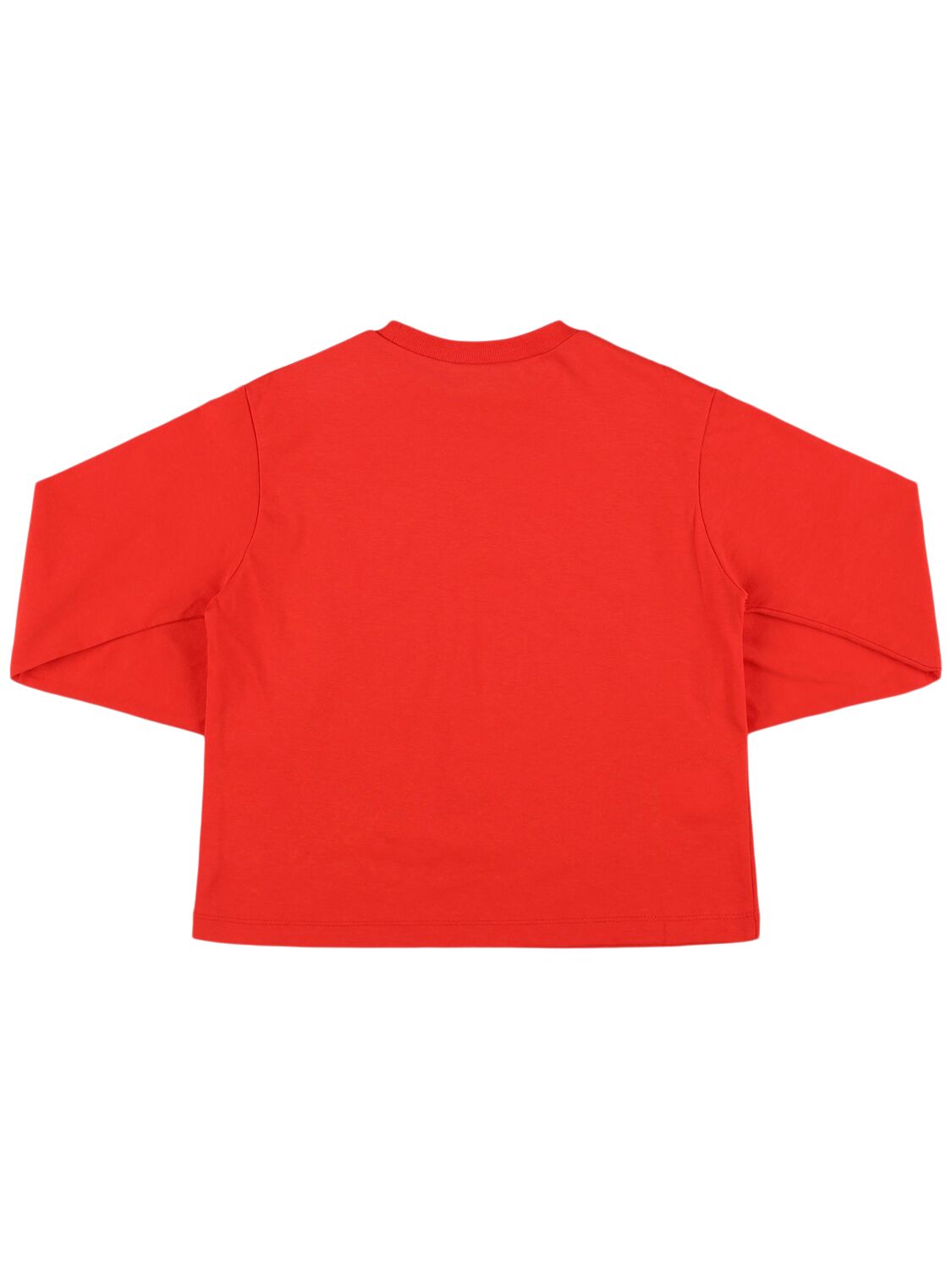 Shop Marni Junior Cotton Long Sleeve T-shirt W/logo In Red