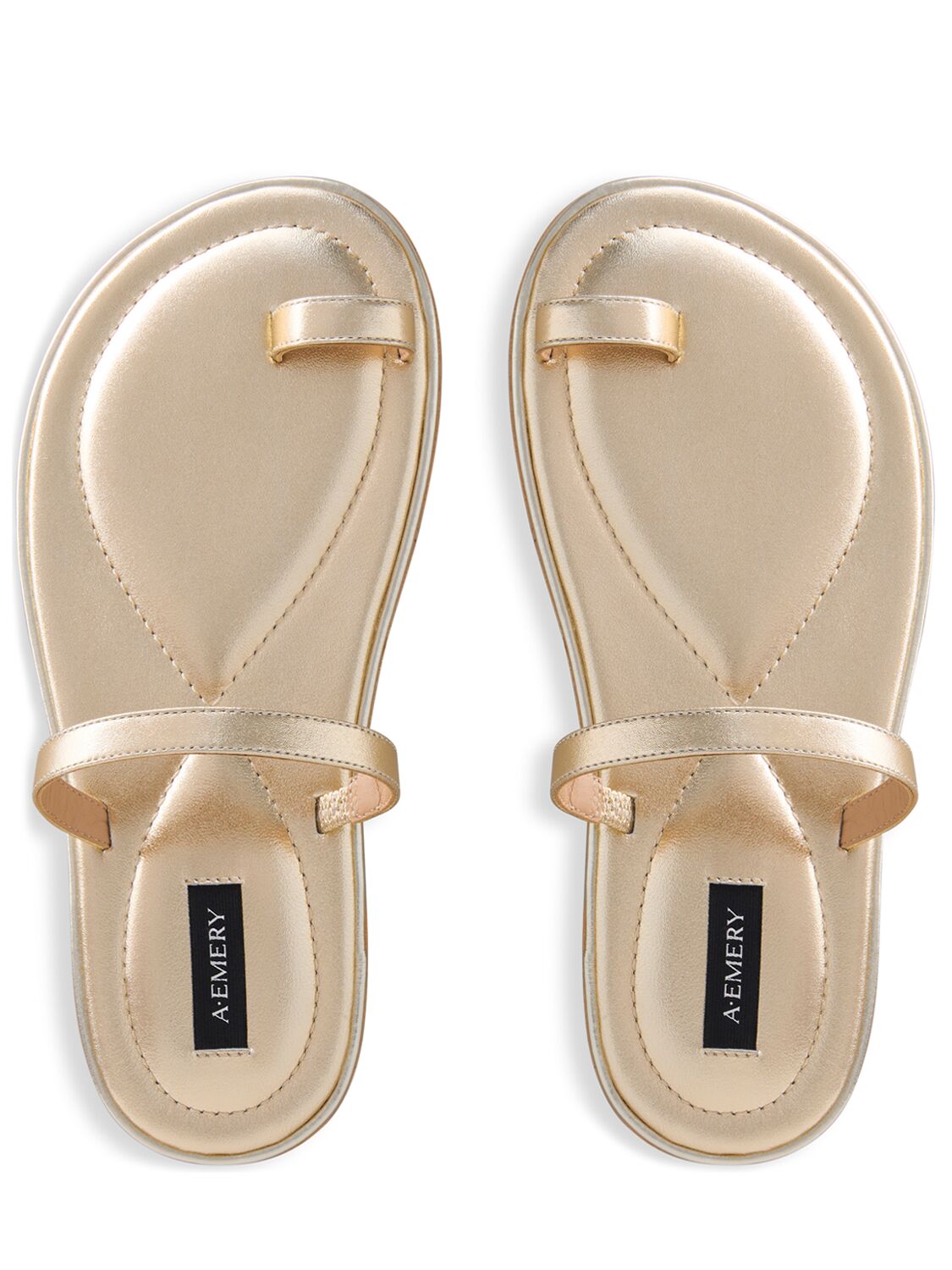 Shop A.emery 10mm Turi Metallic Leather Sandals In Gold